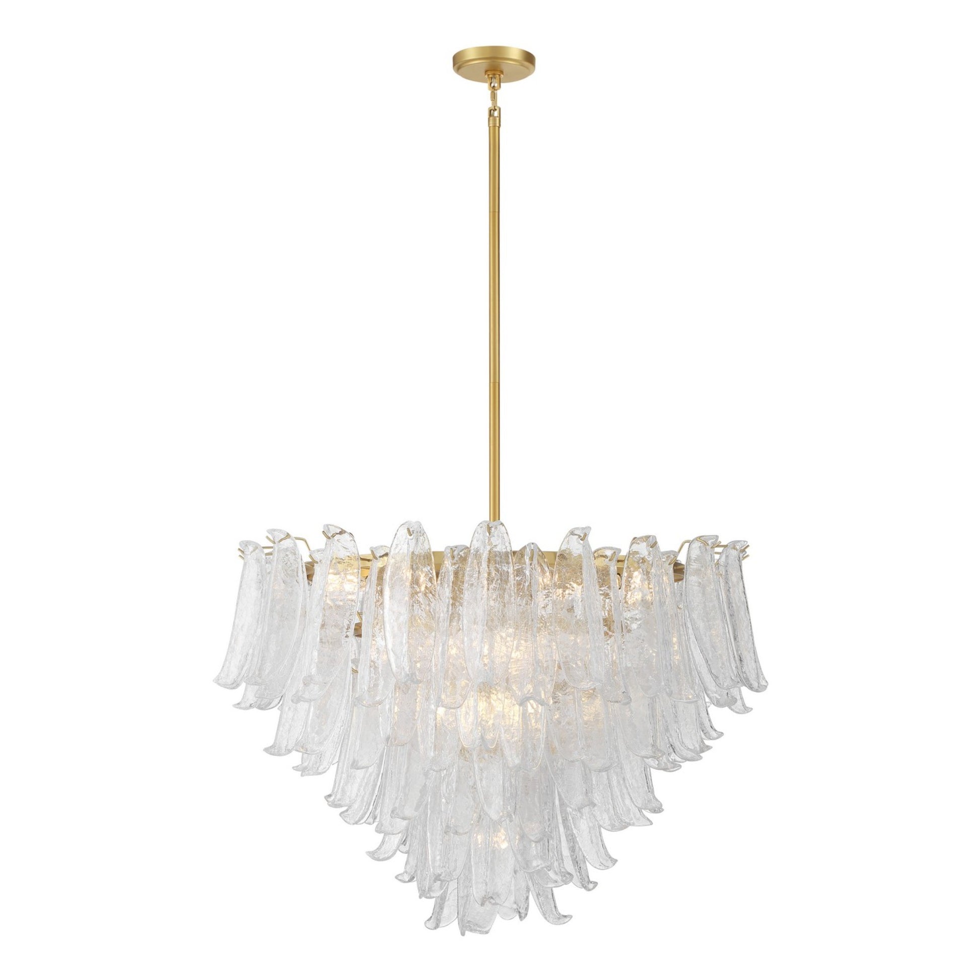 Regent 37" 17-Light Chandelier, Legacy Brass with White Glass Finish - Bees Lighting