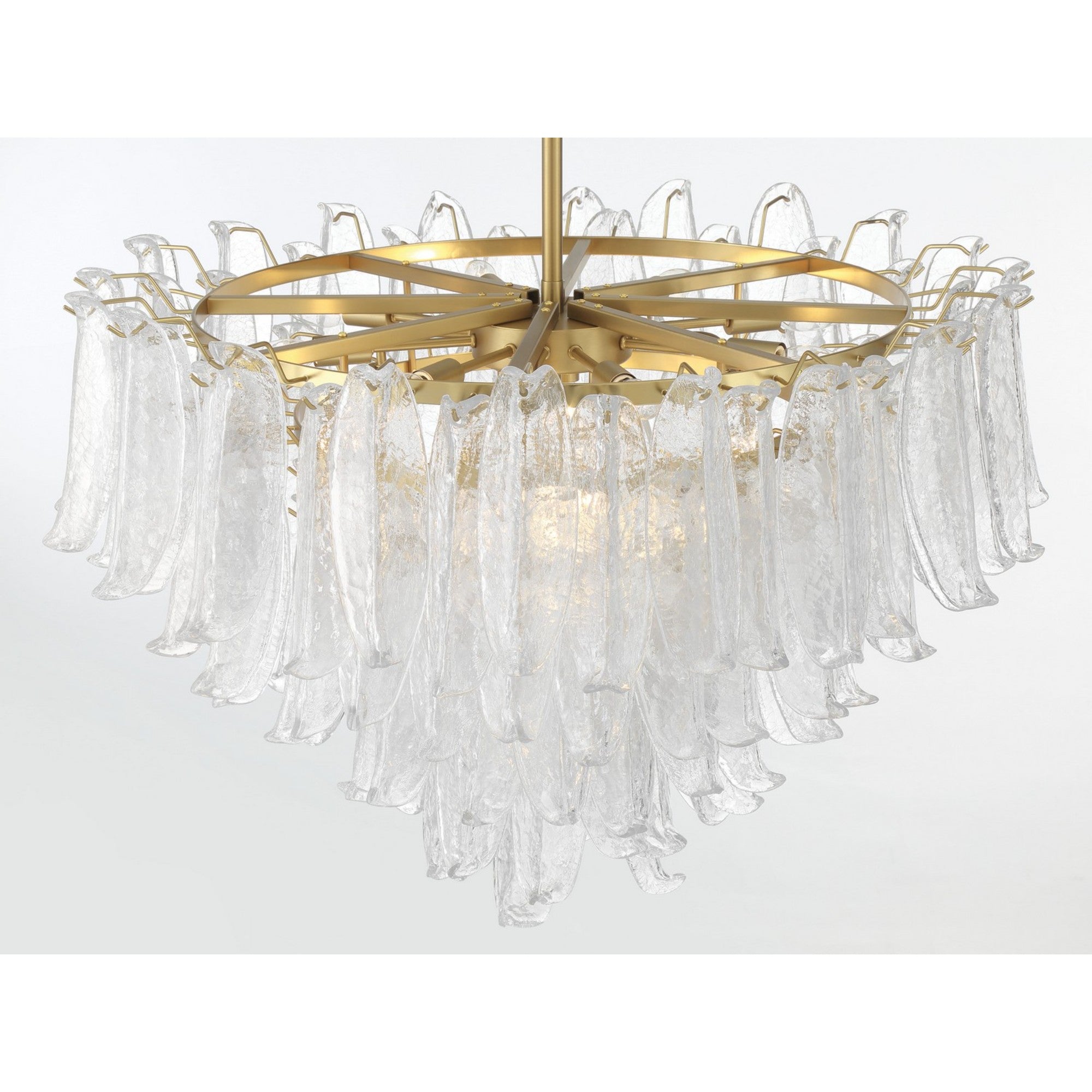 Regent 37" 17-Light Chandelier, Legacy Brass with White Glass Finish - Bees Lighting