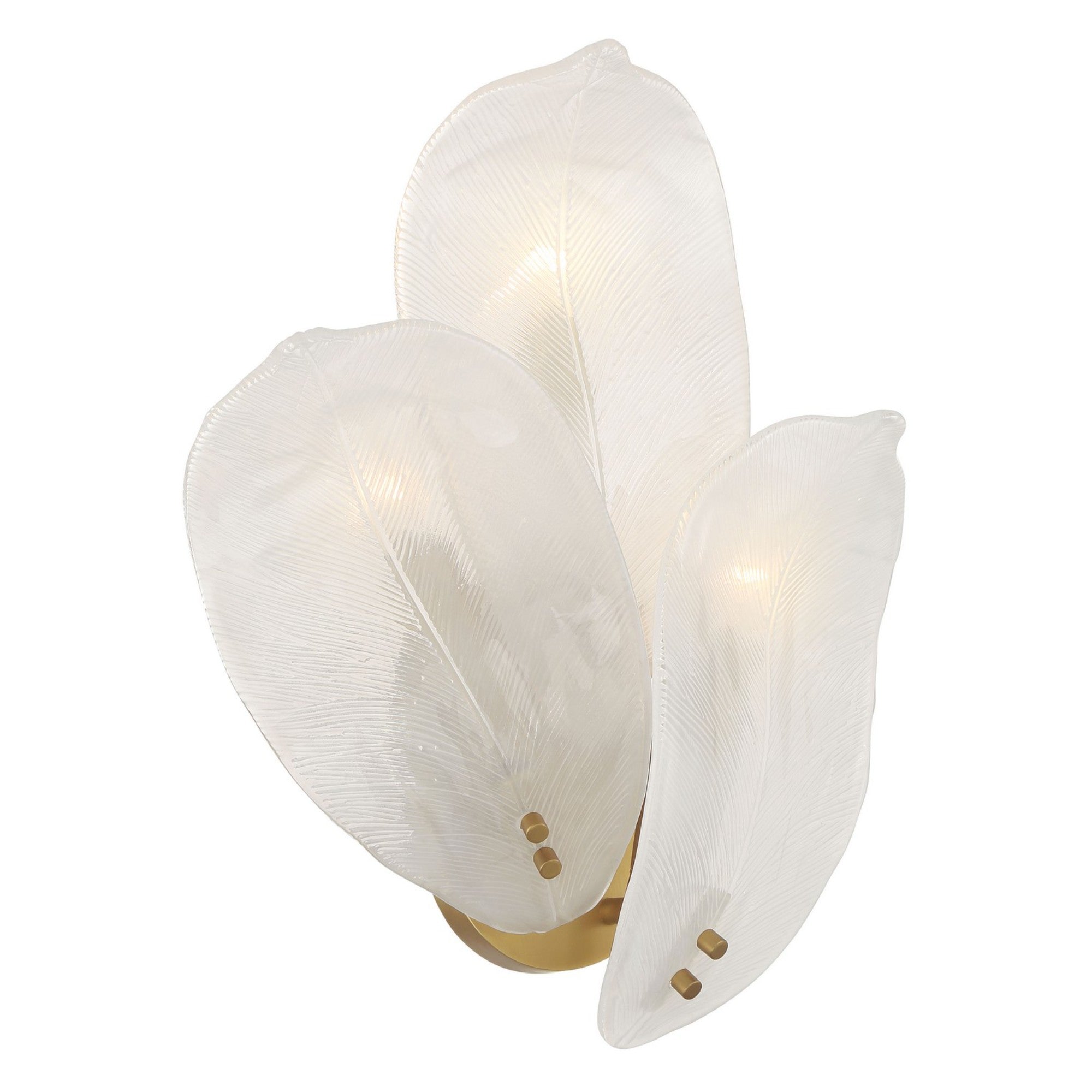 Orchid 18" 3-Light Wall Sconce, Legacy Brass with White Glass Finish - Bees Lighting