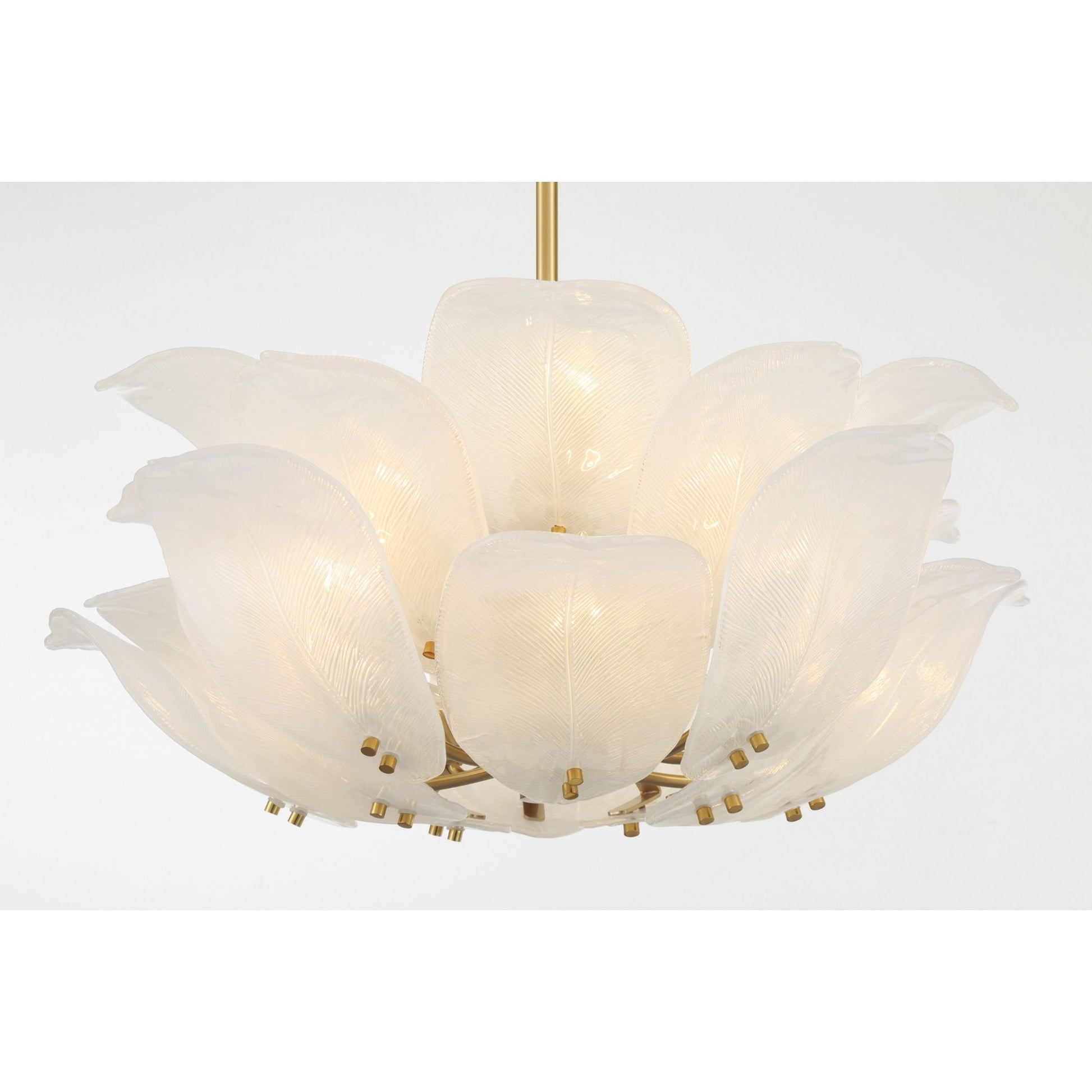 Orchid 29" 10-Light Pendant, Legacy Brass with White Glass Finish - Bees Lighting