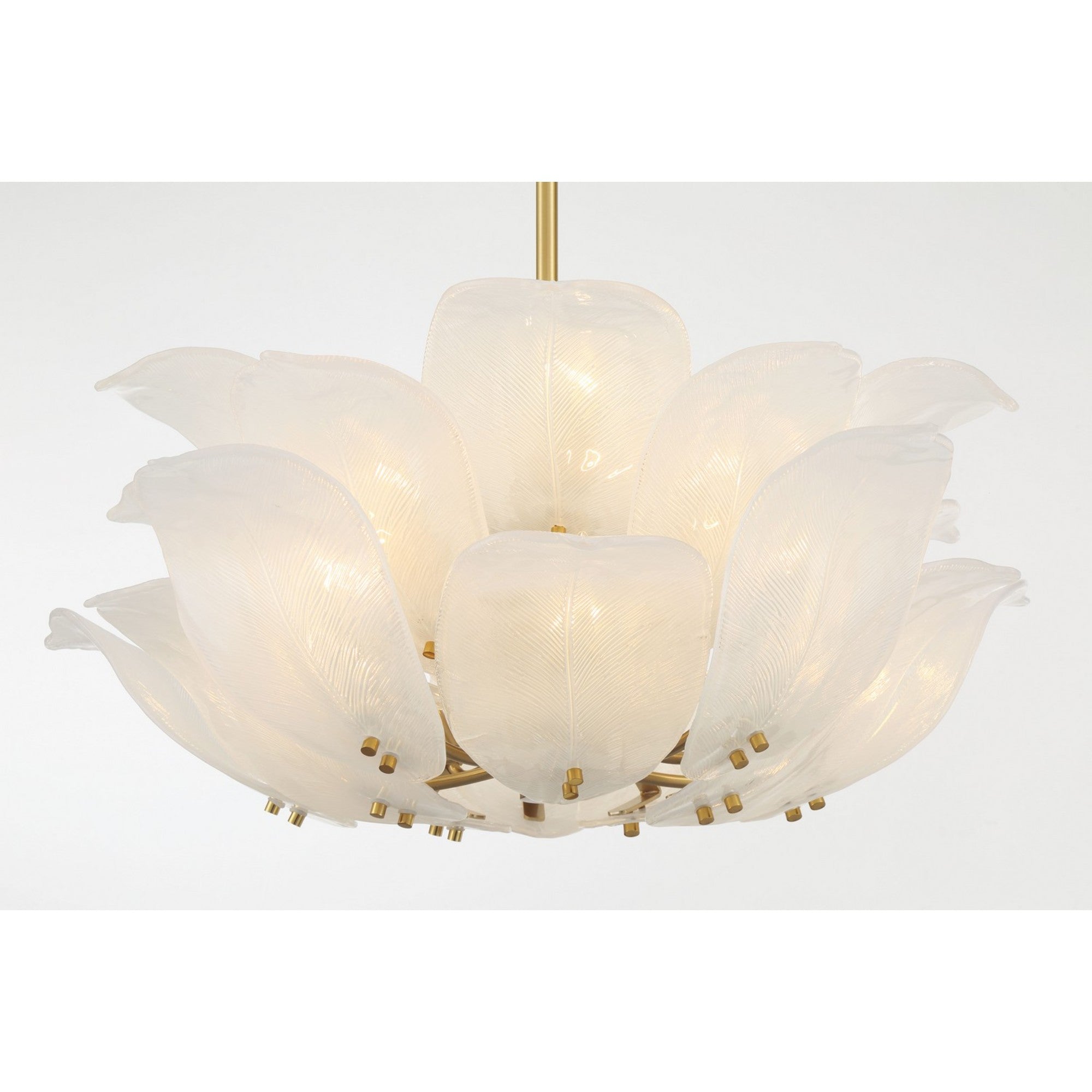Orchid 29" 10-Light Pendant, Legacy Brass with White Glass Finish - Bees Lighting
