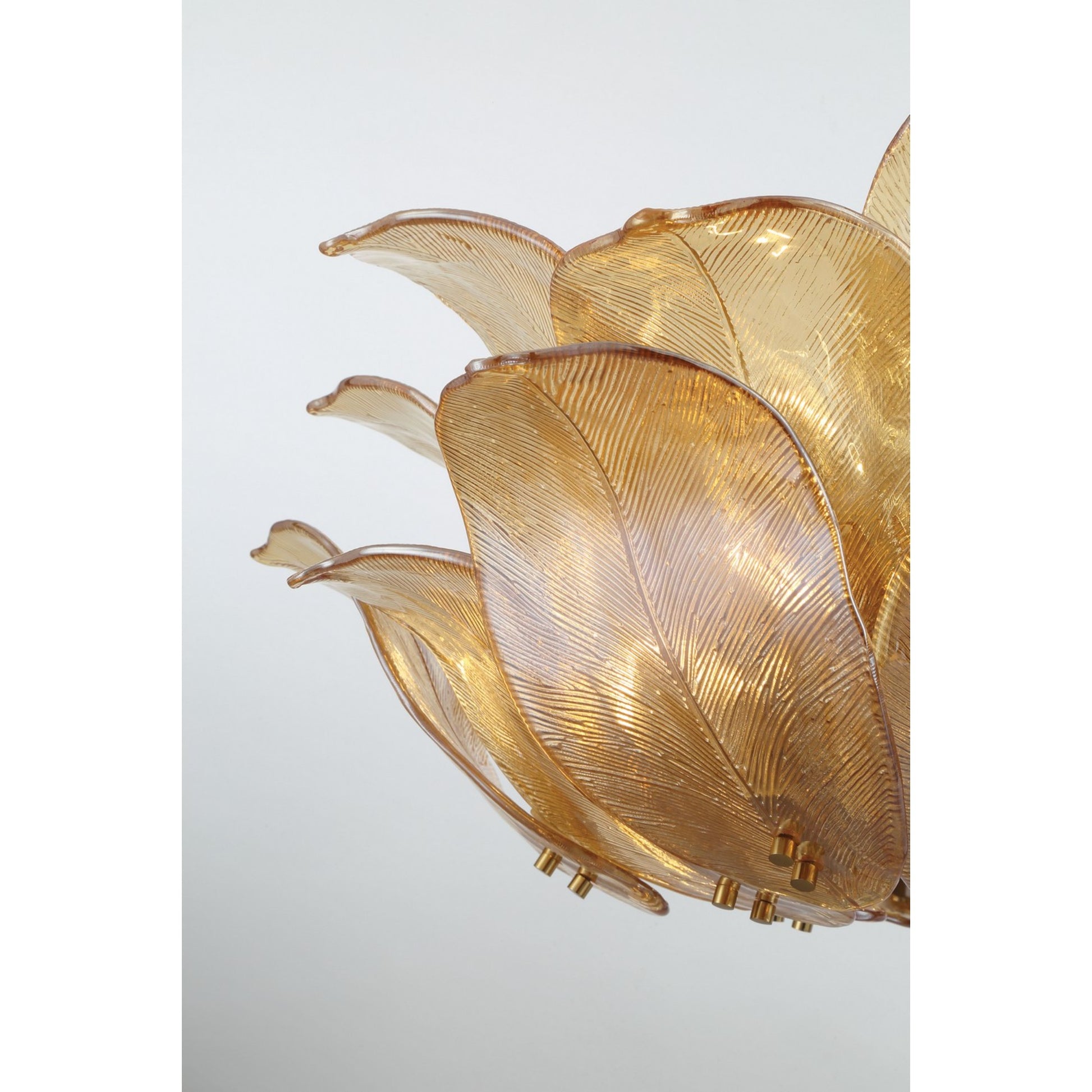 Orchid 29" 10-Light Pendant, Legacy Brass with Amber Glass Finish - Bees Lighting