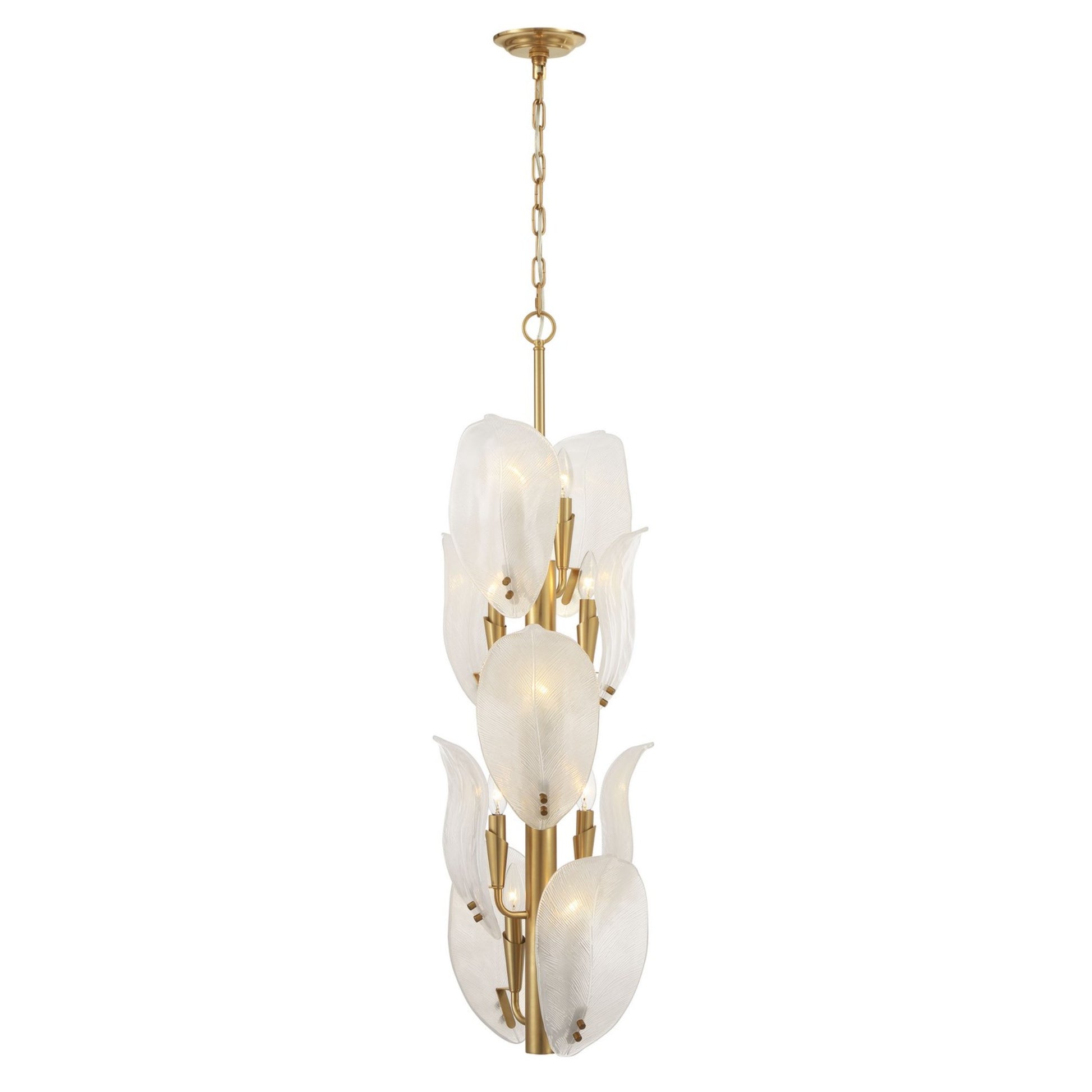 Orchid 13" 10-Light Pendant, Legacy Brass with White Glass Finish - Bees Lighting