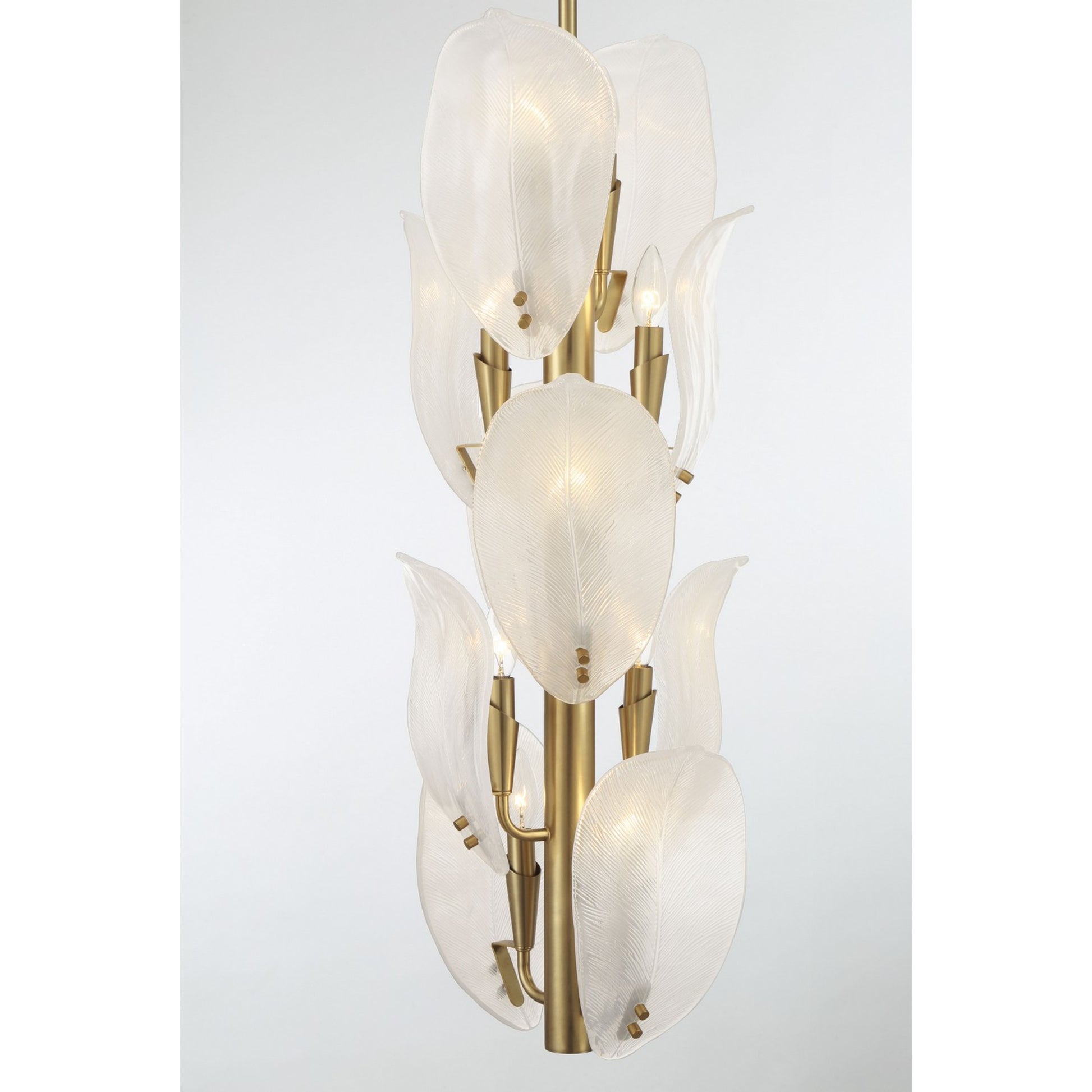 Orchid 13" 10-Light Pendant, Legacy Brass with White Glass Finish - Bees Lighting
