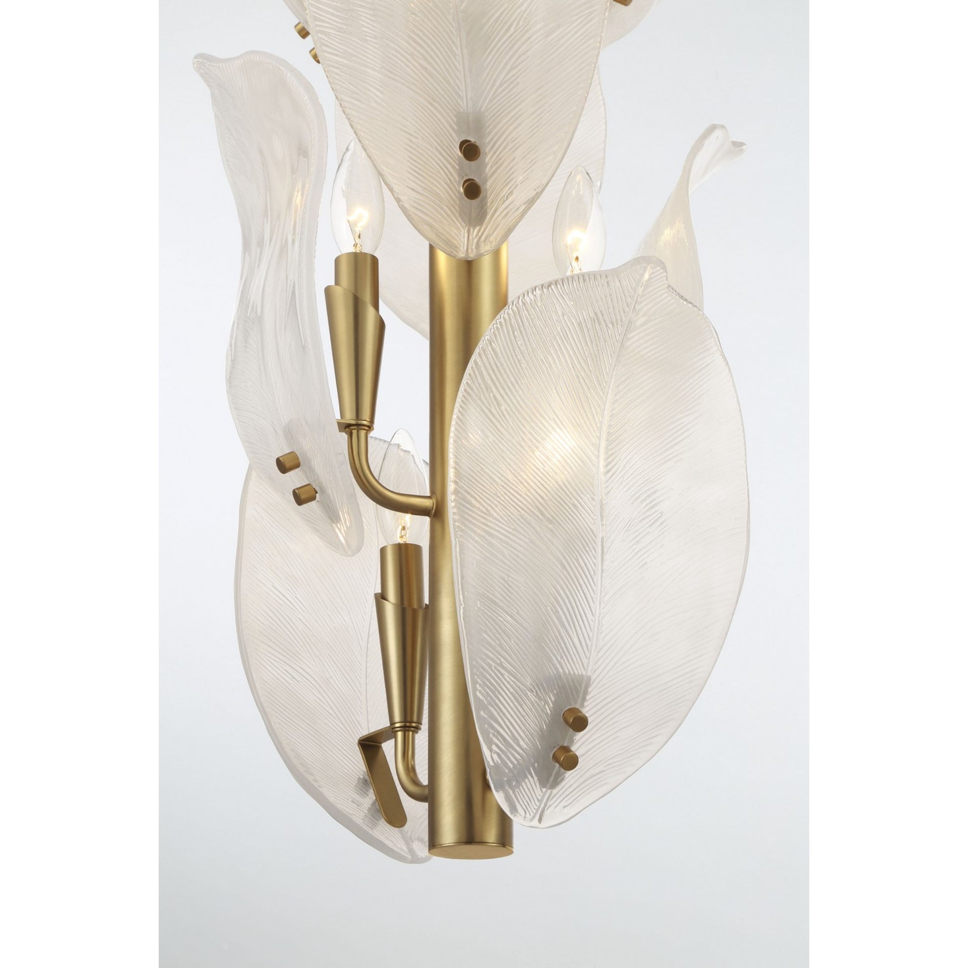 Orchid 13" 10-Light Pendant, Legacy Brass with White Glass Finish - Bees Lighting