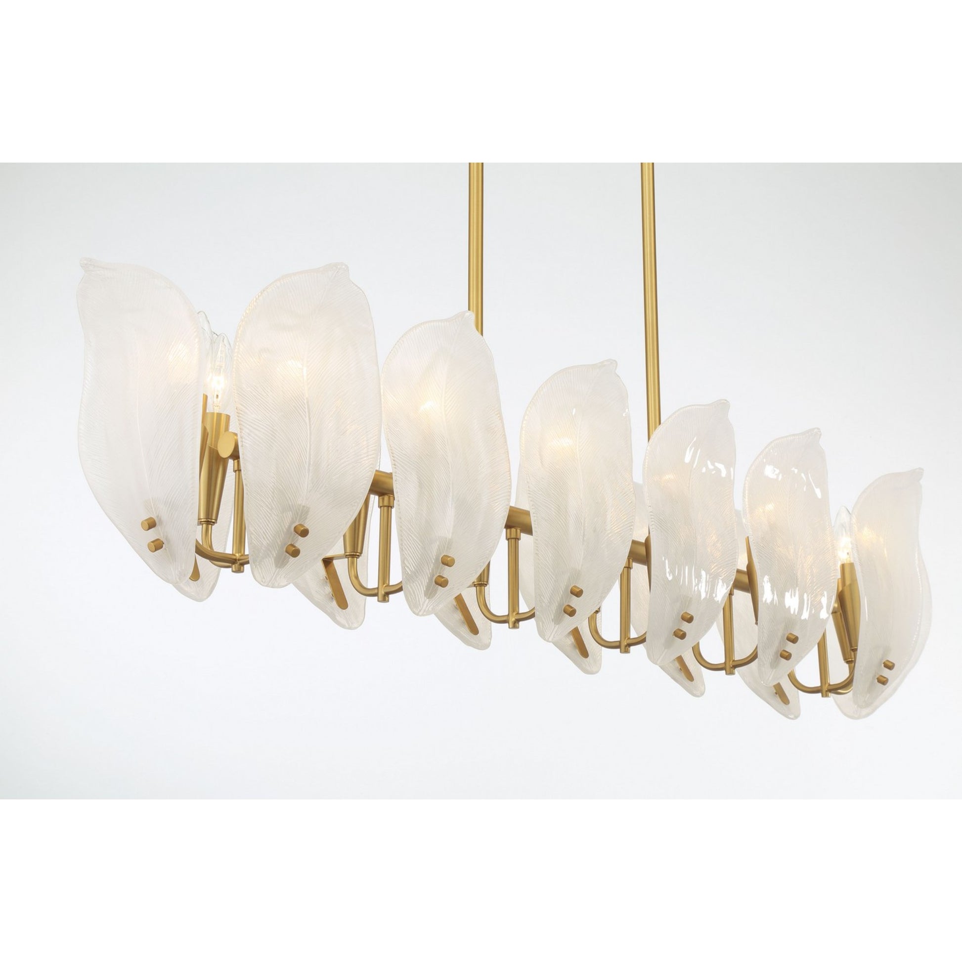 Orchid 48" 14-Light Island Light, Legacy Brass with White Glass Finish - Bees Lighting
