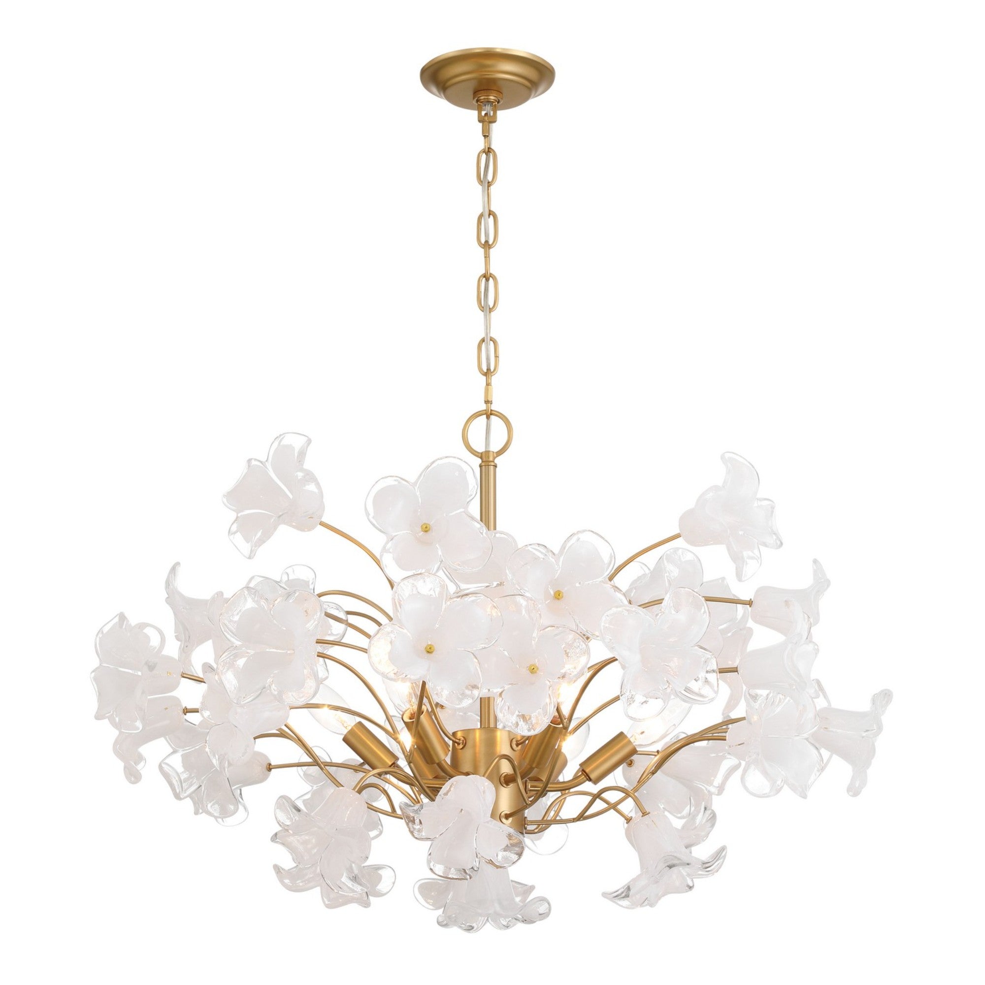 Bloome 29" 6-Light Chandelier, Legacy Brass Finish - Bees Lighting