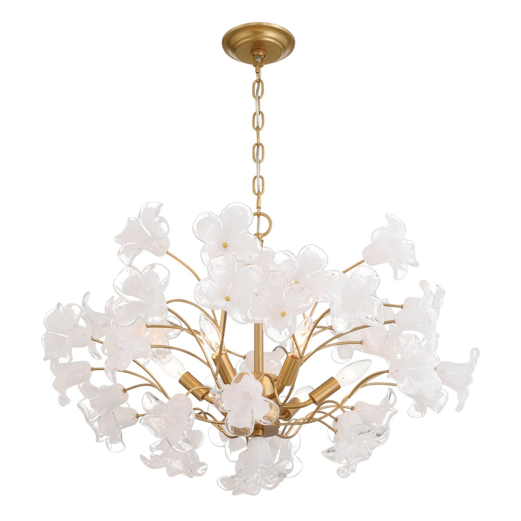 Bloome 29" 6-Light Chandelier, Legacy Brass Finish - Bees Lighting