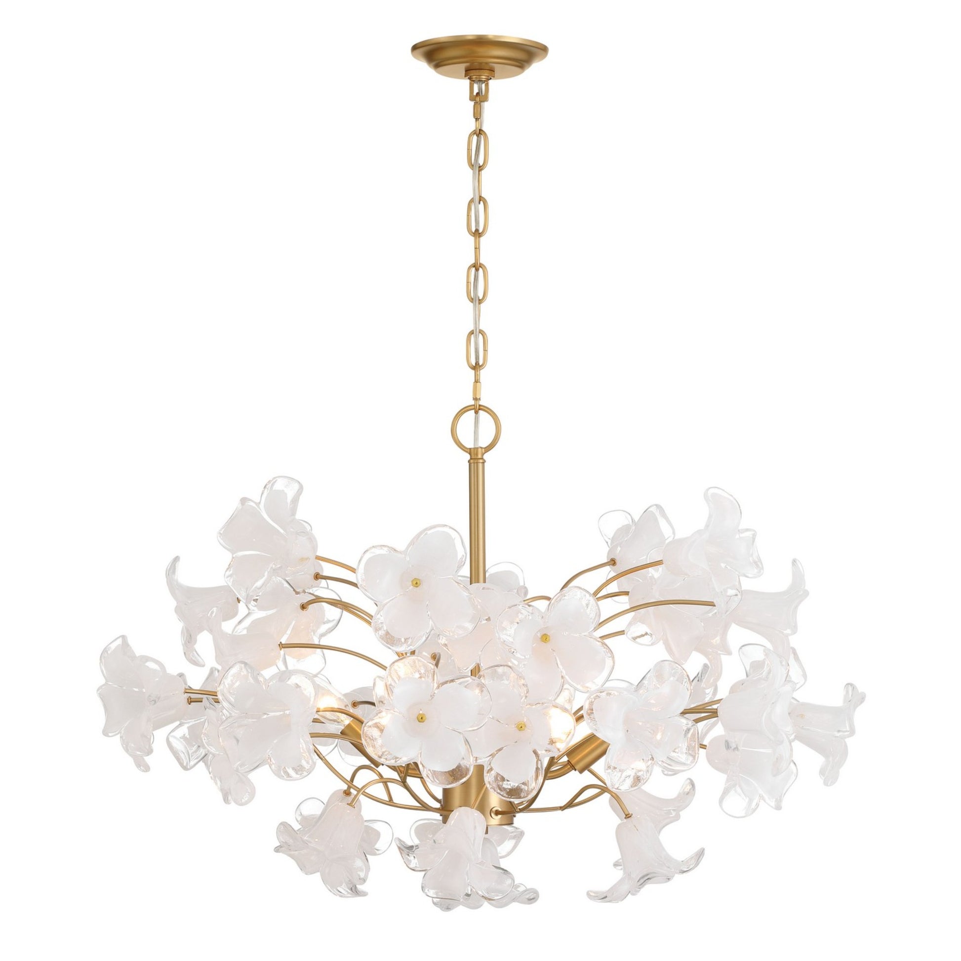 Bloome 29" 6-Light Chandelier, Legacy Brass Finish - Bees Lighting