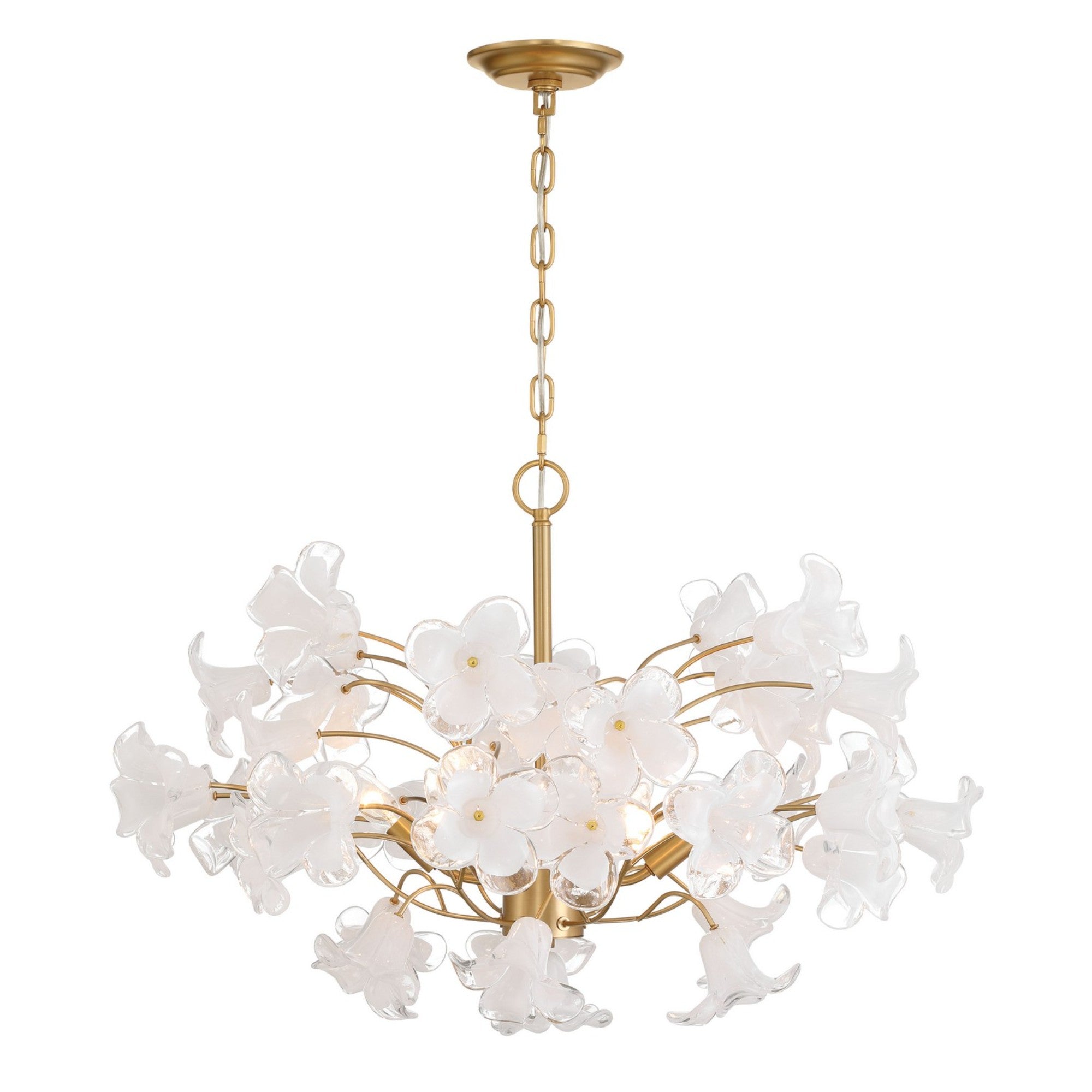 Bloome 29" 6-Light Chandelier, Legacy Brass Finish - Bees Lighting