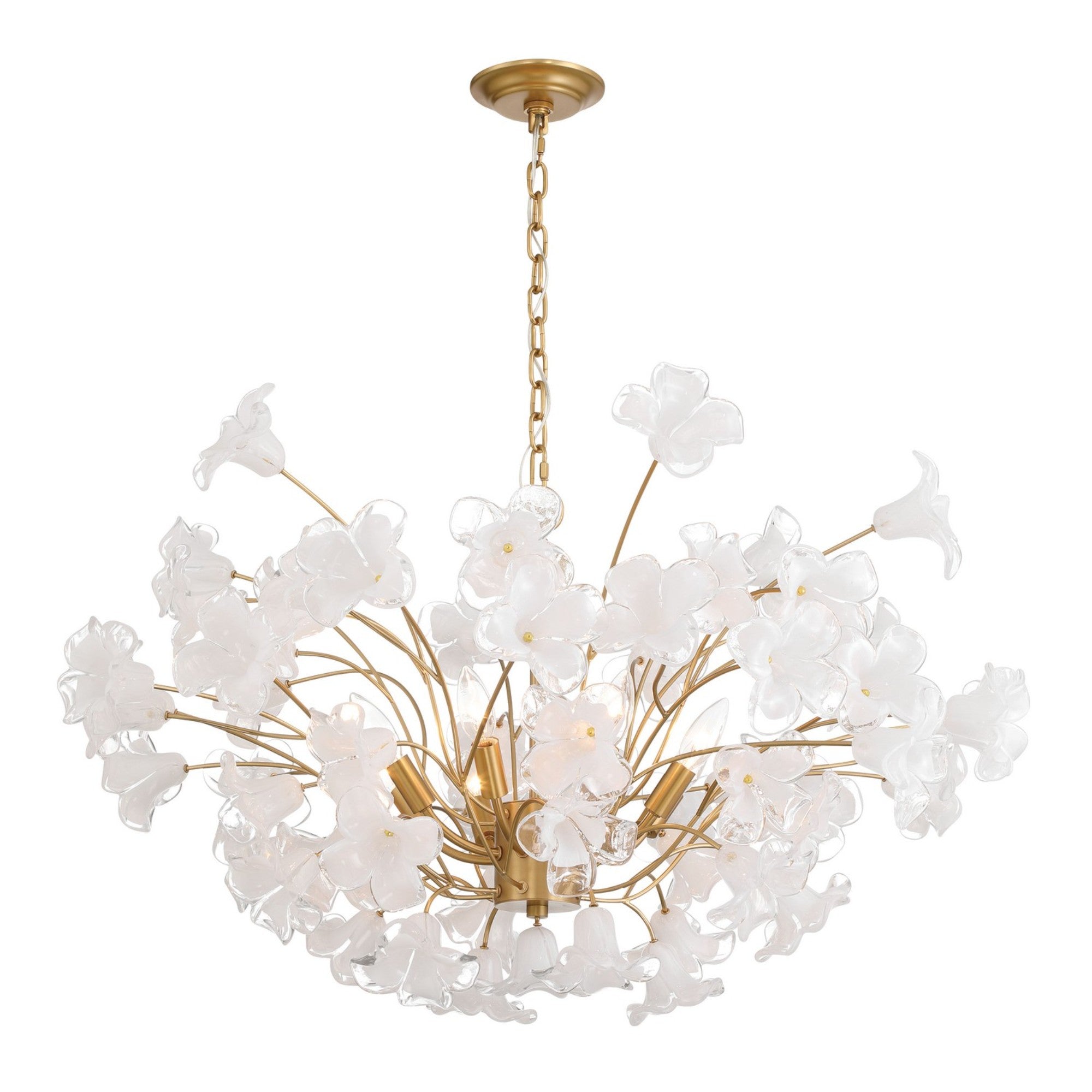 Bloome 37" 8-Light Chandelier, Legacy Brass Finish - Bees Lighting