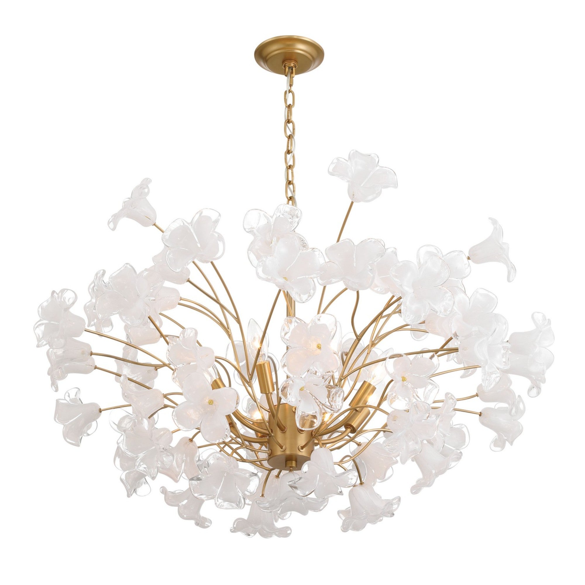 Bloome 37" 8-Light Chandelier, Legacy Brass Finish - Bees Lighting