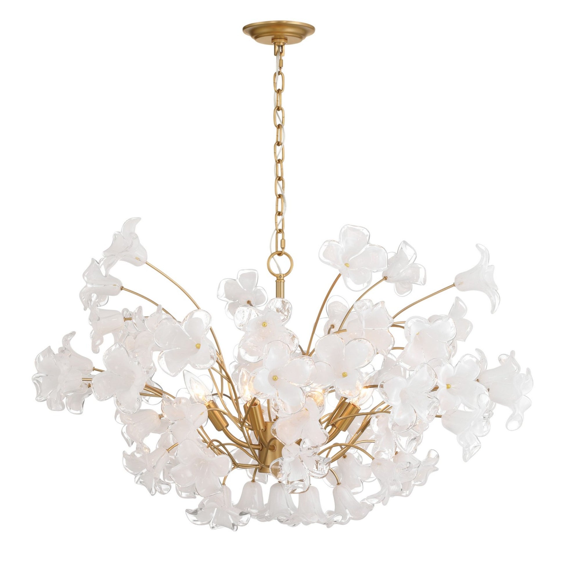Bloome 37" 8-Light Chandelier, Legacy Brass Finish - Bees Lighting