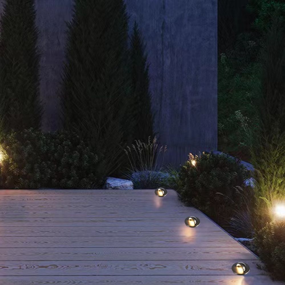 12V Recessed Landscape In-Ground Light with Cowl Brass