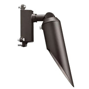 Textured bronze mini cowl LED accent light with cone head and mounting bracket