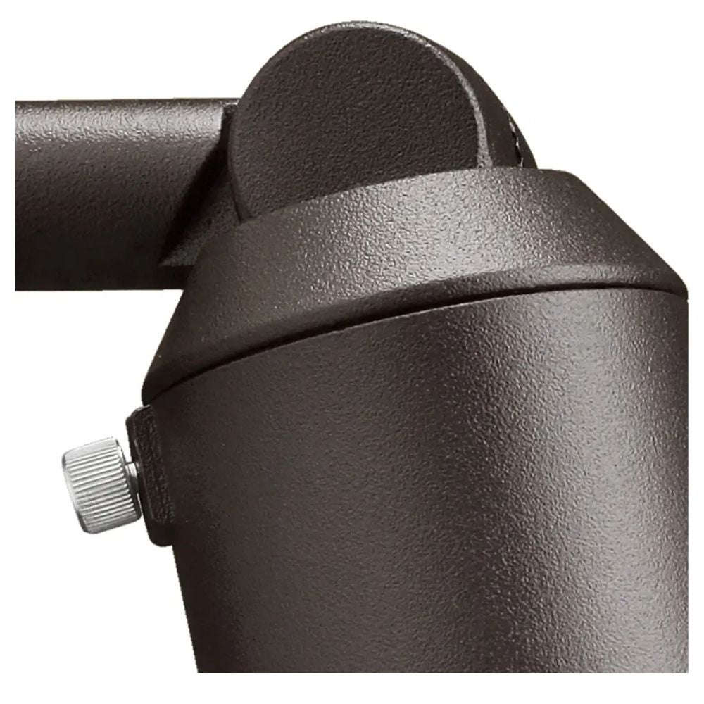 Bronze cowl LED accent light close-up with textured finish and side control knob