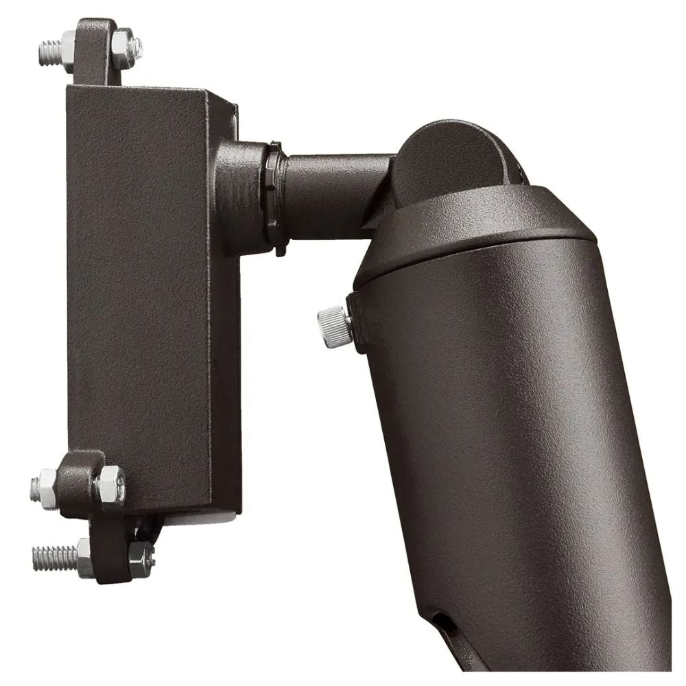 Bronze LED cowl accent light with rectangular back plate and angled cone head