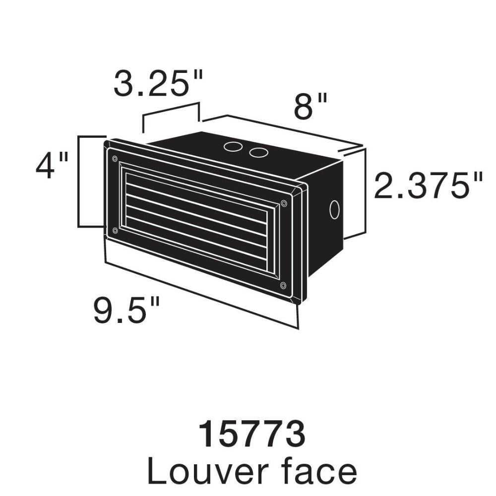 Bronze LED landscape step light with louvered face and rectangular housing