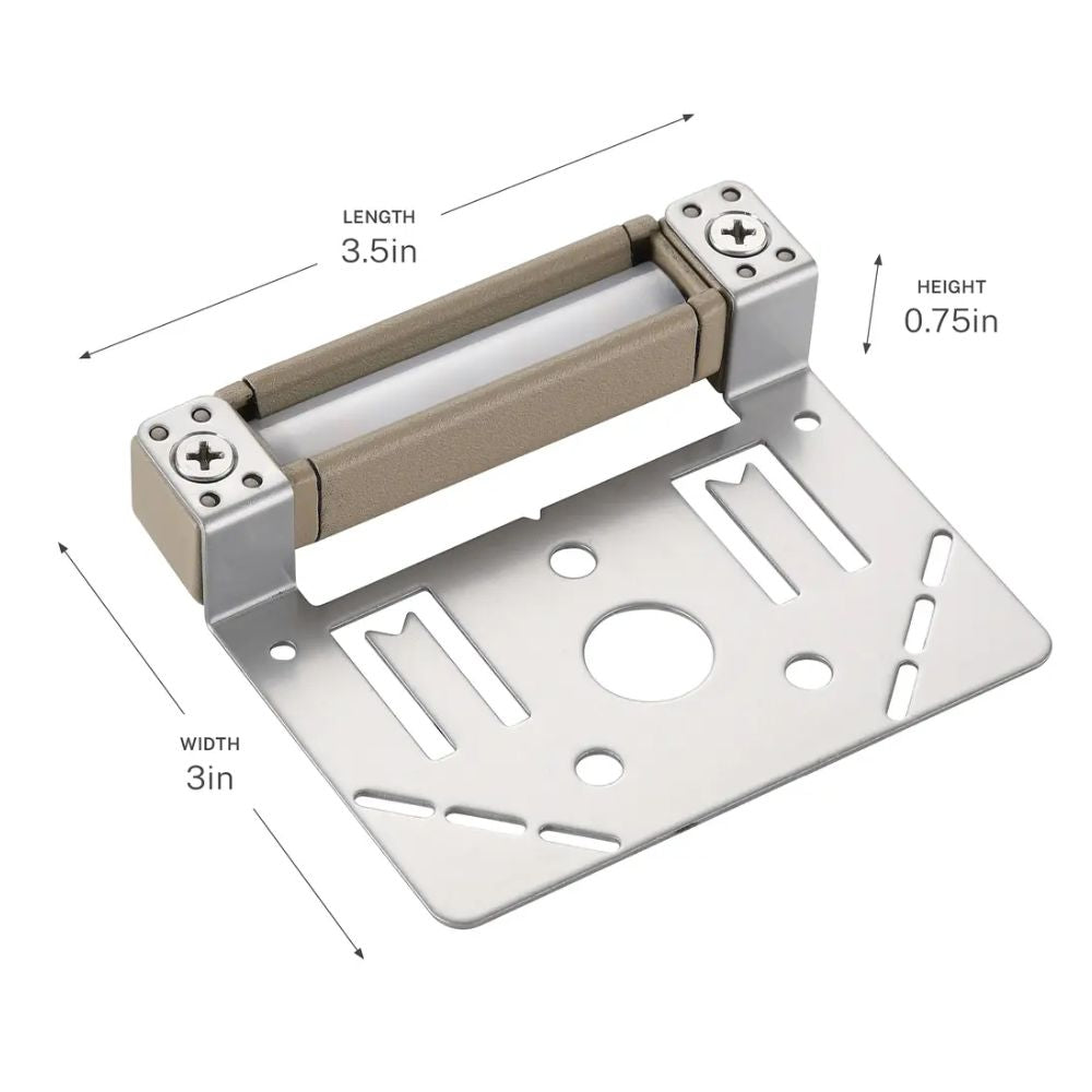 3 in LED hardscape light mount with sand aluminum housing and mounting plate