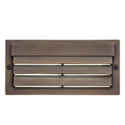 Textured architectural bronze louvered step light with warm white LED