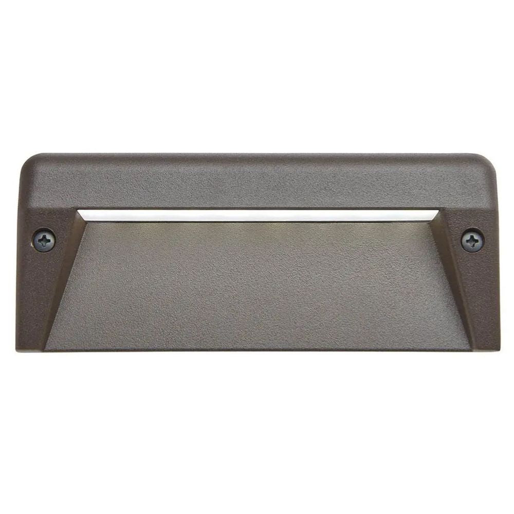 Textured bronze 12V LED surface-mount step light with recessed light bar