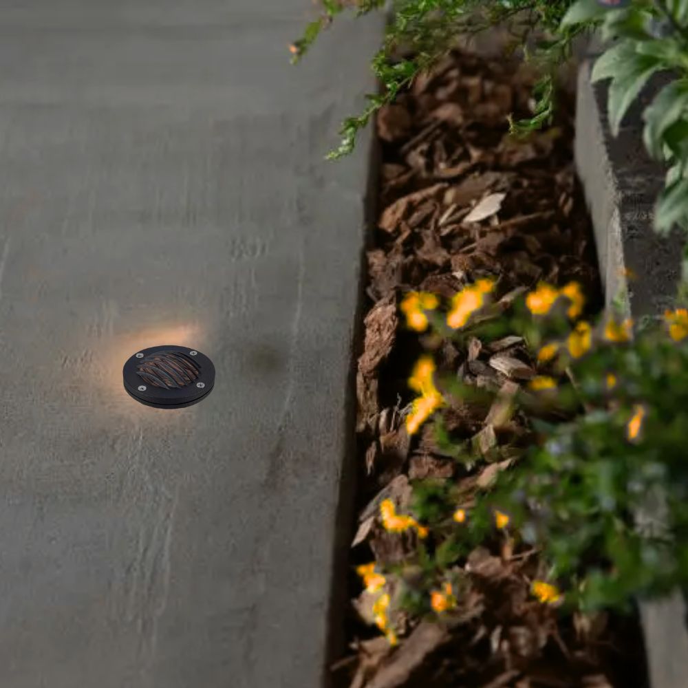 LED Landscape Round Grill Well Light, Black