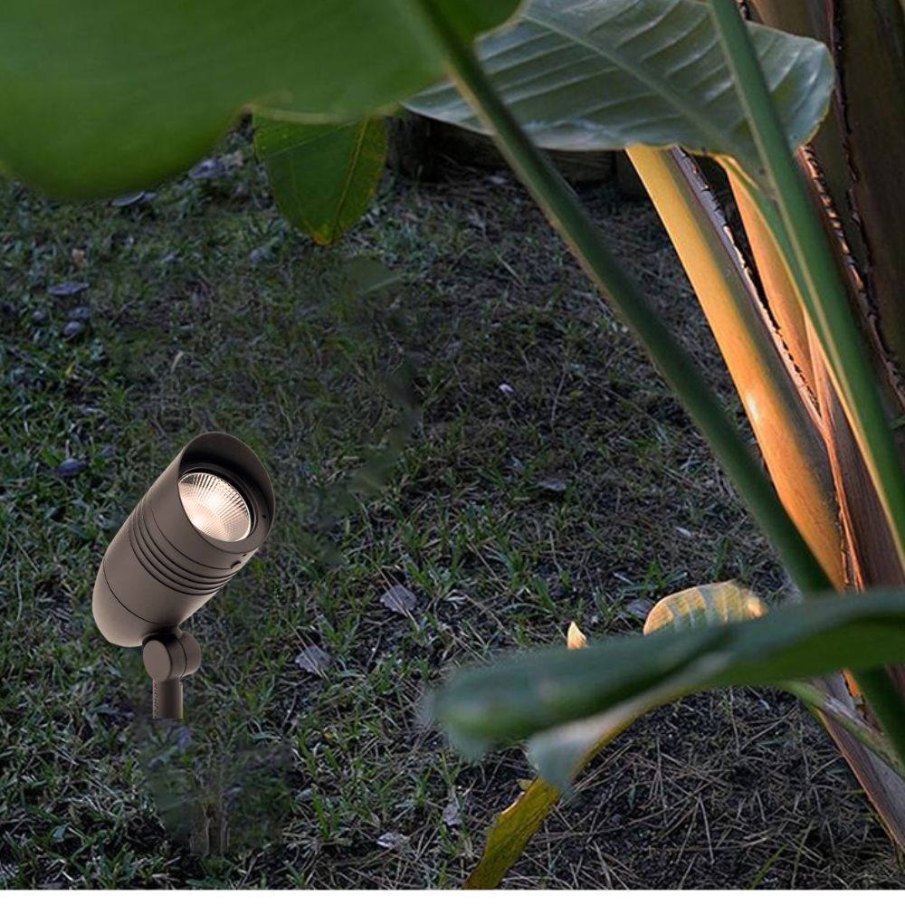120V LED Integrated Small Spot Light, 3000K, 15 Degree, Textured Architectural Bronze