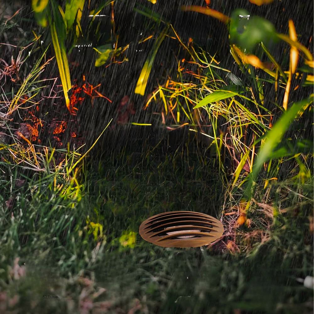 12V Landscape In-Ground Light with Rock Guard Brass