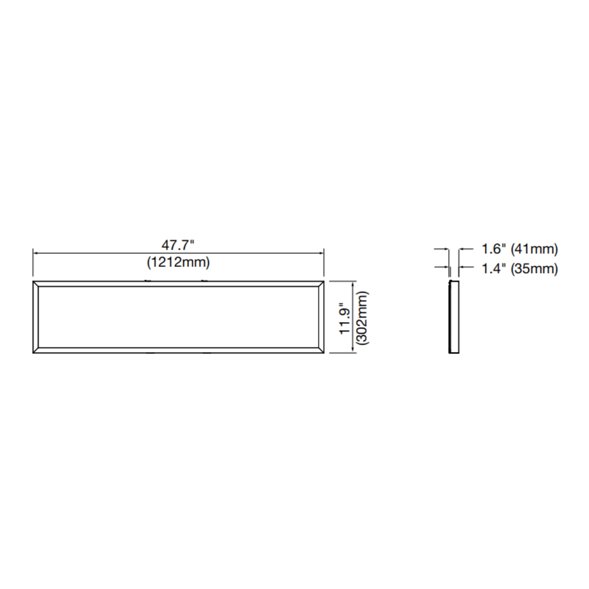 1x4 LED Flush Mount Panel, 40W, 4400 Lumens, 30K/41K/50K, 120-347V - Bees Lighting