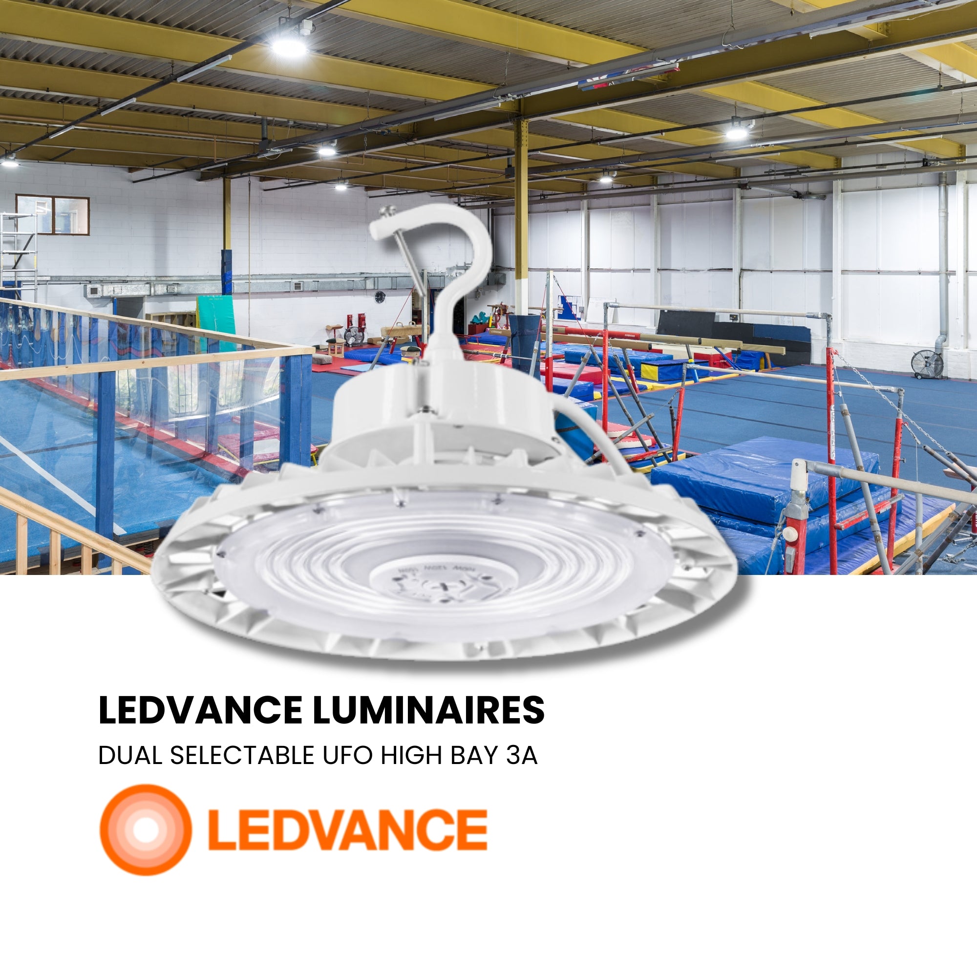 UFO High Bay Fixture, 240W, 36000 Lumens, 35K/40K/50K, 120-277V, White