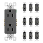 radiant 15A Duplex Outlet, Black, 10-Pack