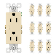 radiant 15A Duplex Outlet, Ivory, 10-Pack