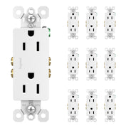 radiant 15A Duplex Outlet, White, 10-Pack