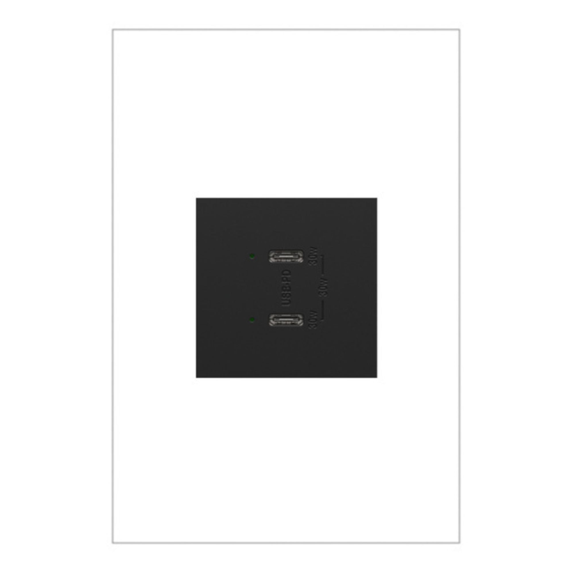 Legrand ARUSB30PDG4 Adorne 30W Dual USB Type C Outlet Module, Graphite