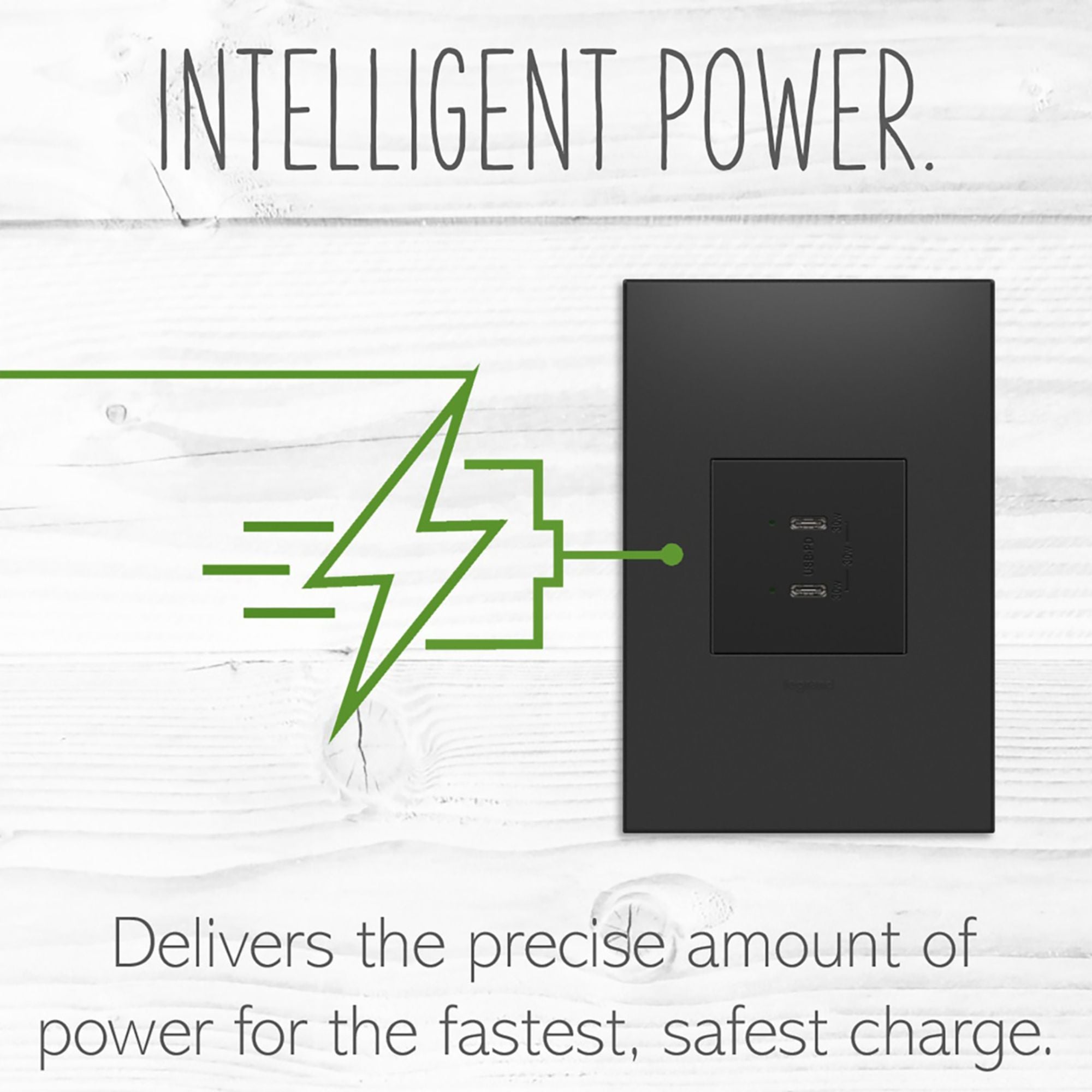 Legrand ARUSB30PDG4 Adorne 30W Dual USB Type C Outlet Module, Graphite