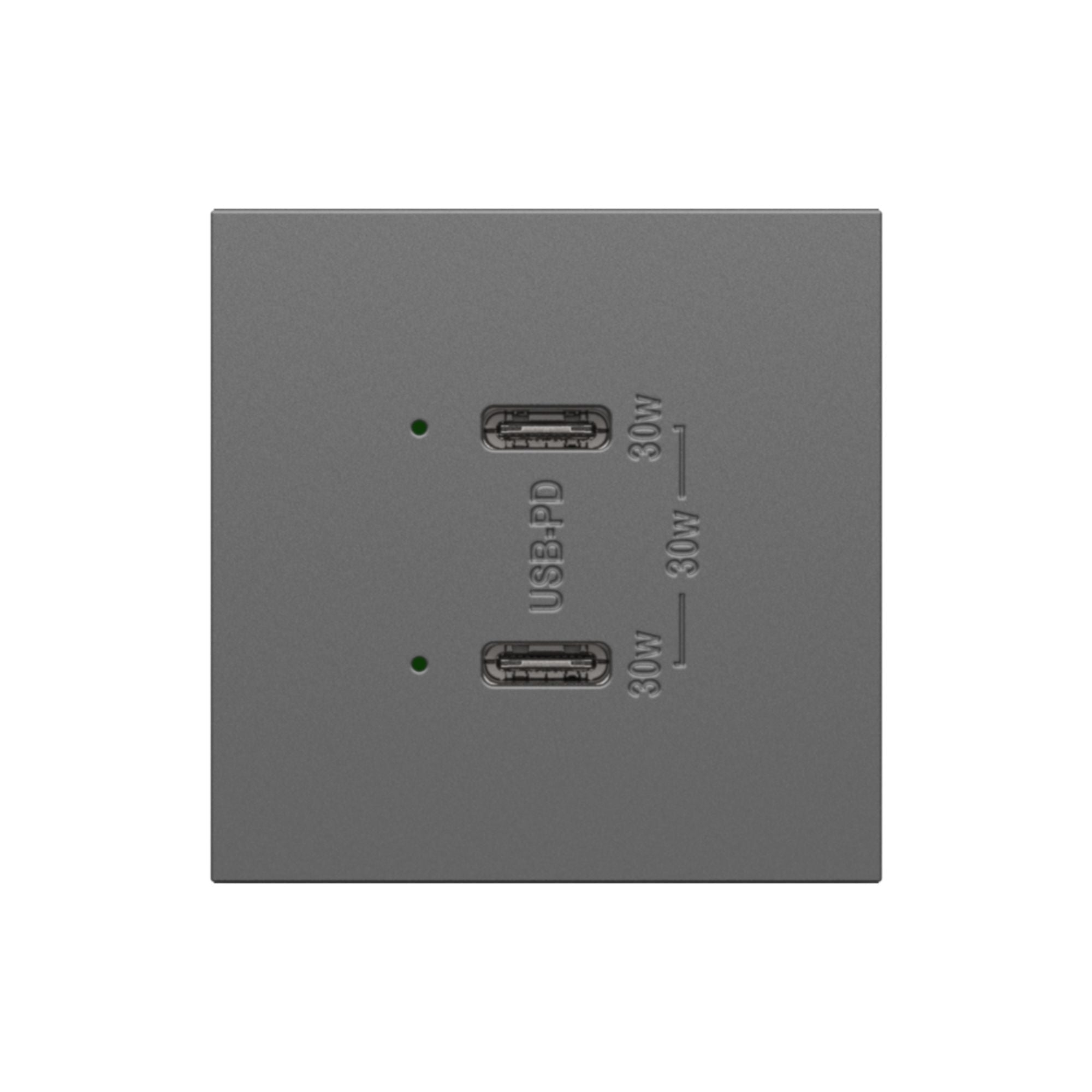 Legrand ARUSB30PDM4 Adorne 30W Dual USB Type C Outlet Module, Magnesium