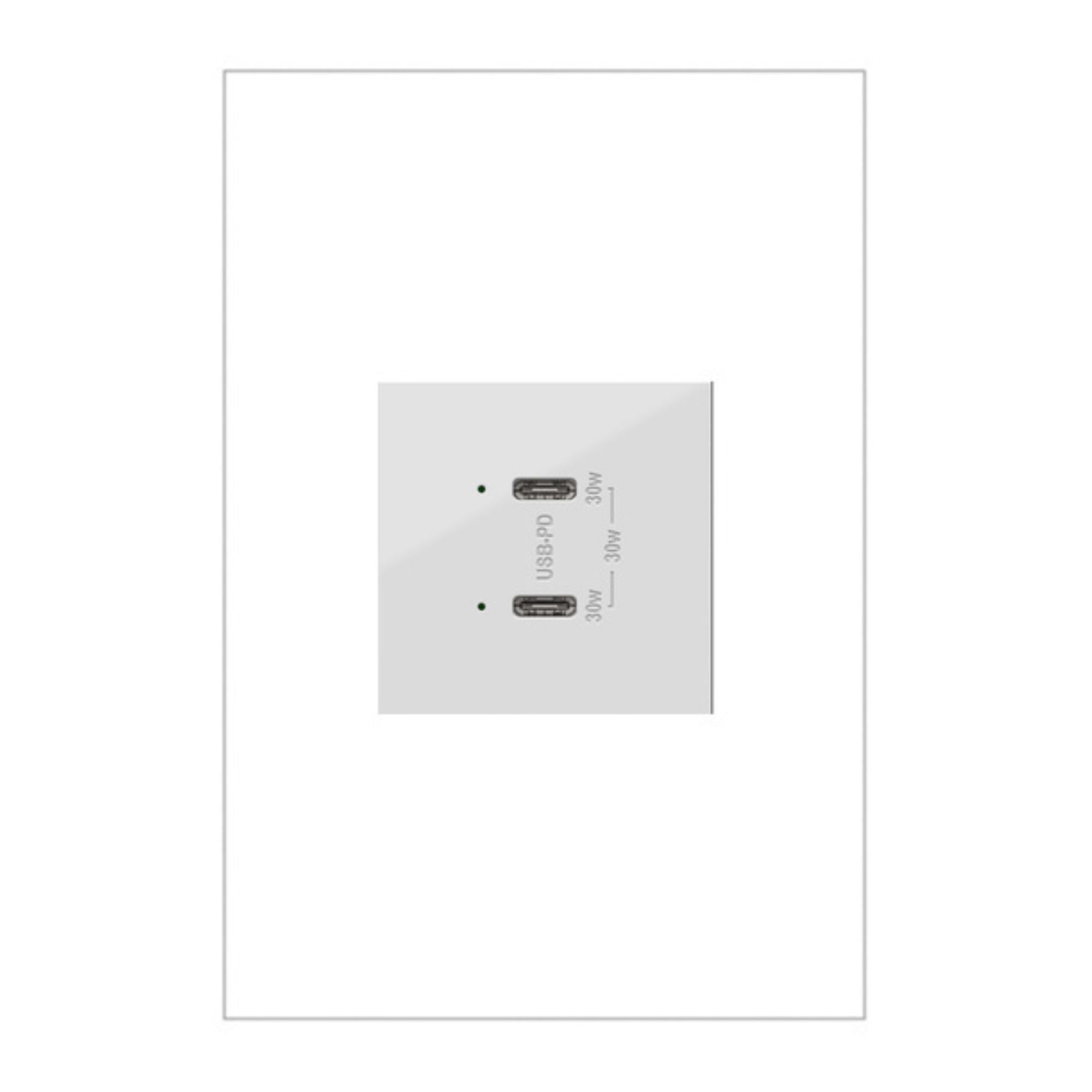Legrand ARUSB30PDW4 adorne 30W Dual USB Type C Outlet Module, White