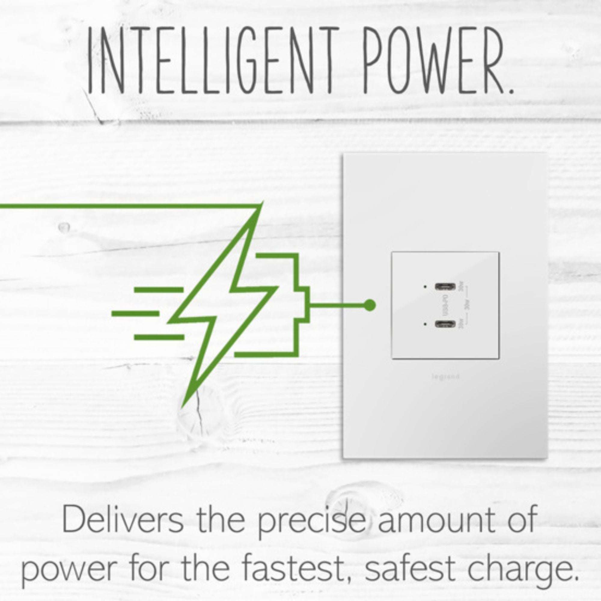 Legrand ARUSB30PDW4 adorne 30W Dual USB Type C Outlet Module, White