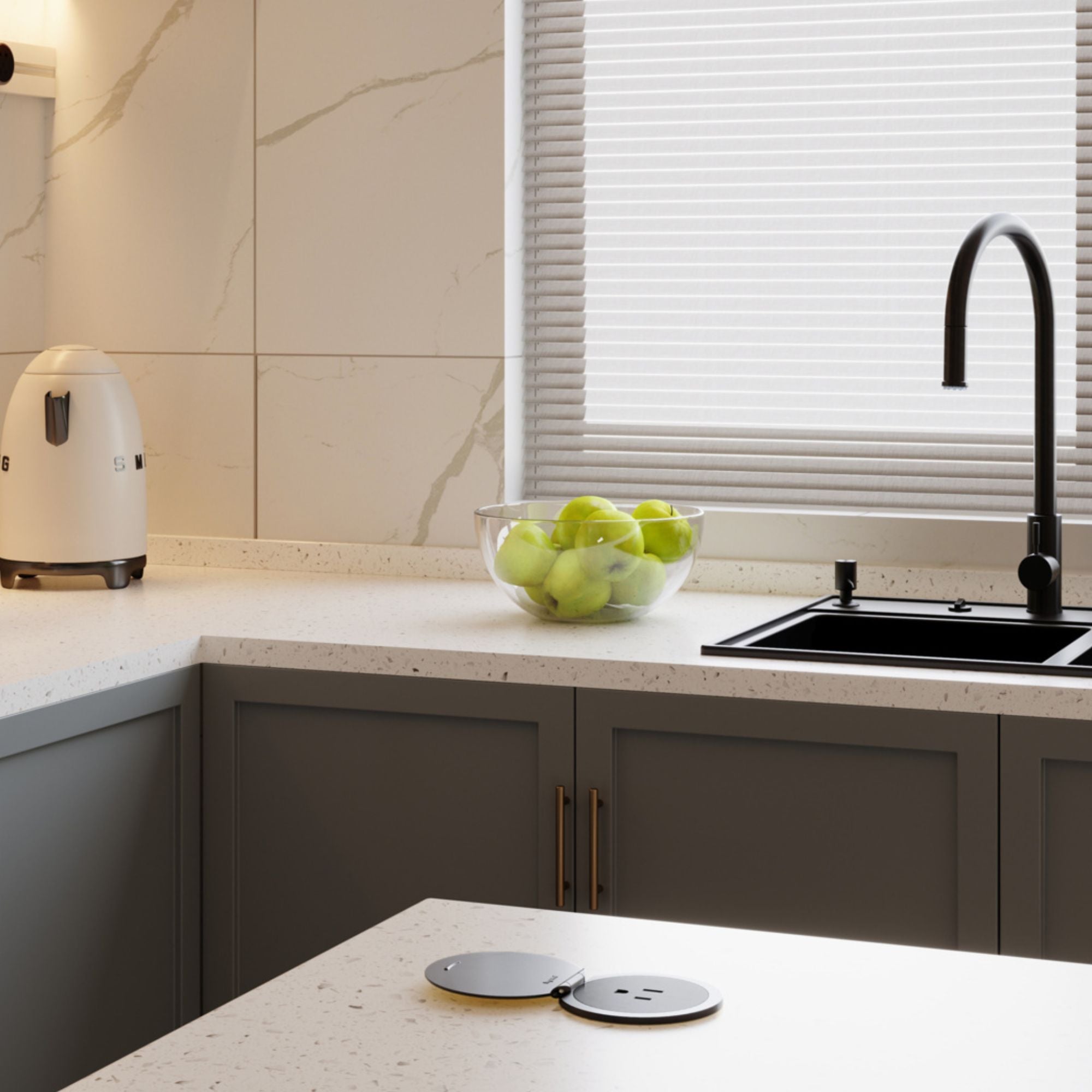 Legrand Pass & Seymour CP498LBK Kitchen Countertop Outlet Lid - Matte Black
