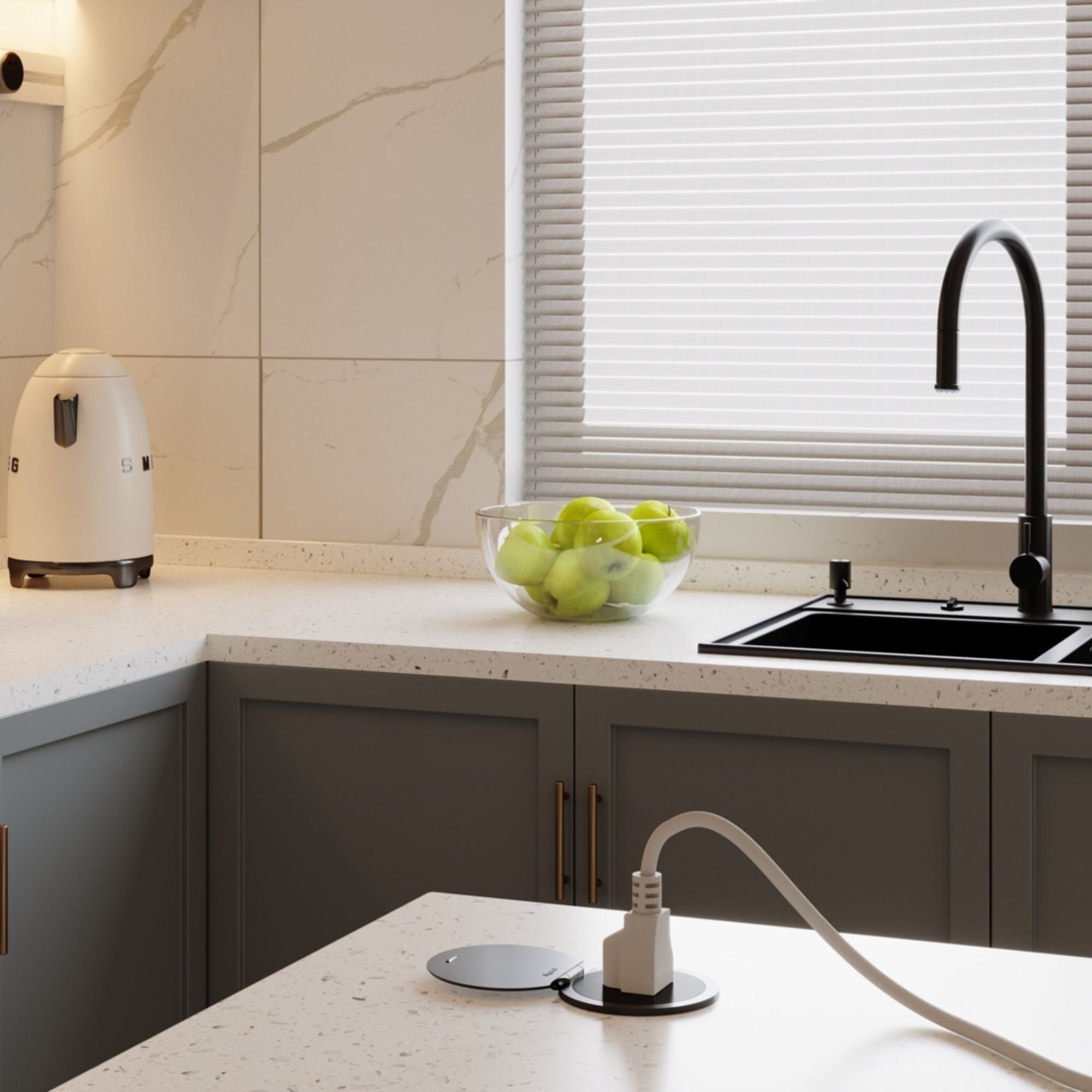 Legrand Pass & Seymour CP498LBK Kitchen Countertop Outlet Lid - Matte Black