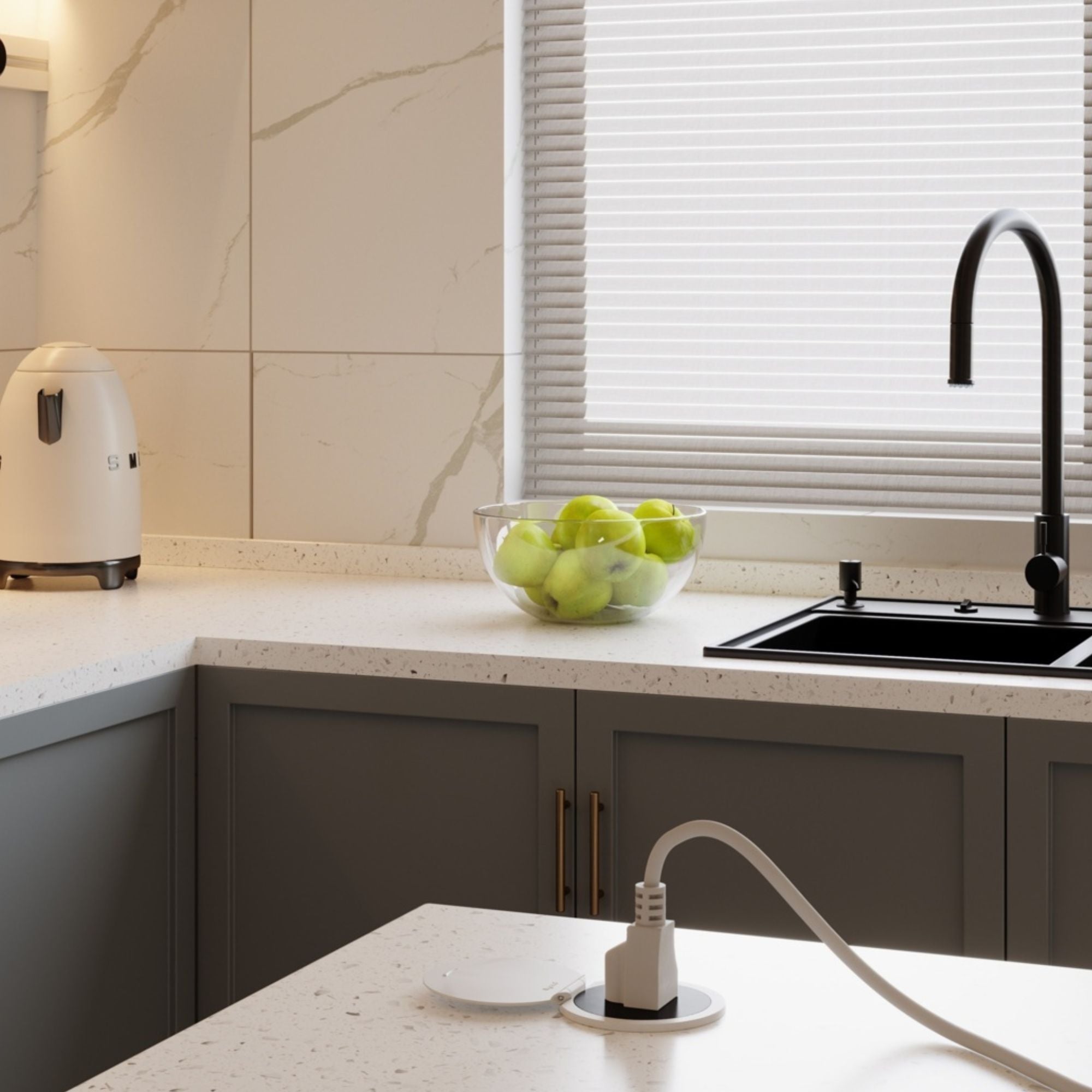 Legrand Pass & Seymour CP498LMW Kitchen Countertop Outlet Lid - Matte White