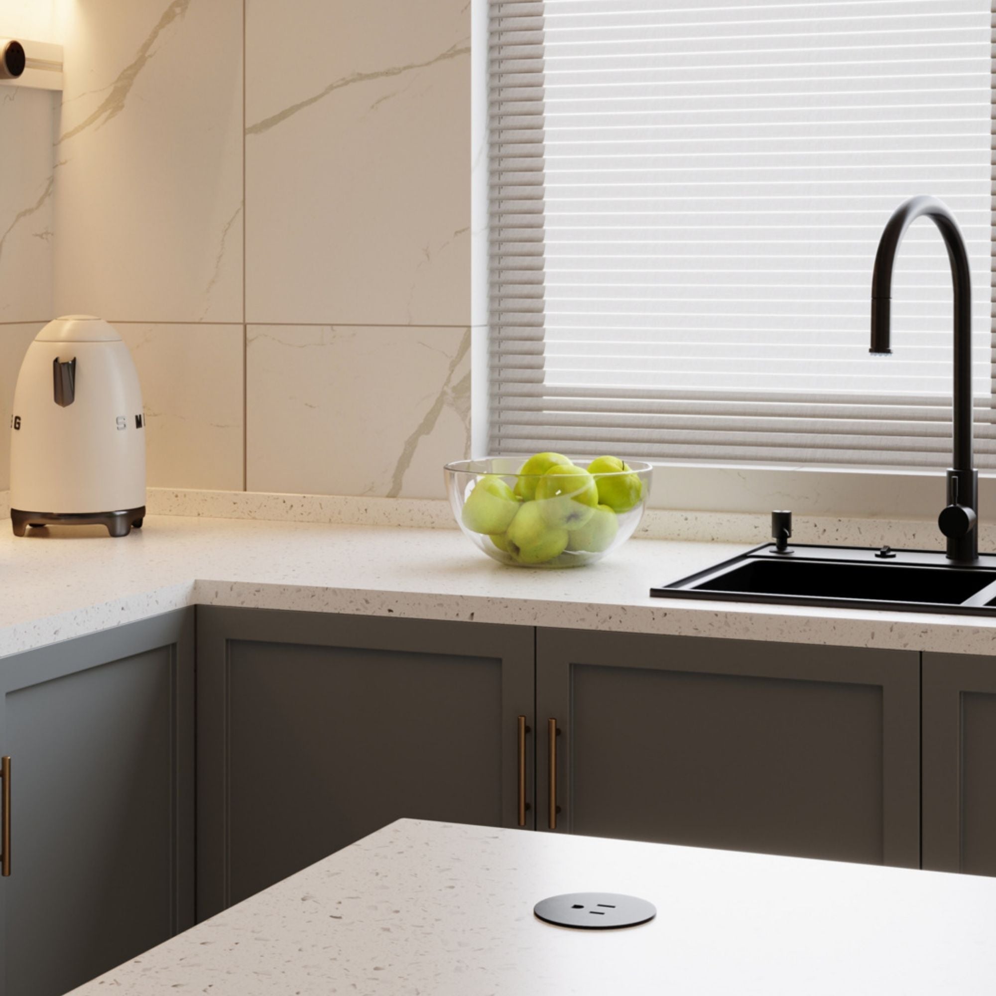 Pass & Seymour CP498TR15BK 15A Tamper-Resistant Kitchen Countertop Outlet, Matte Black