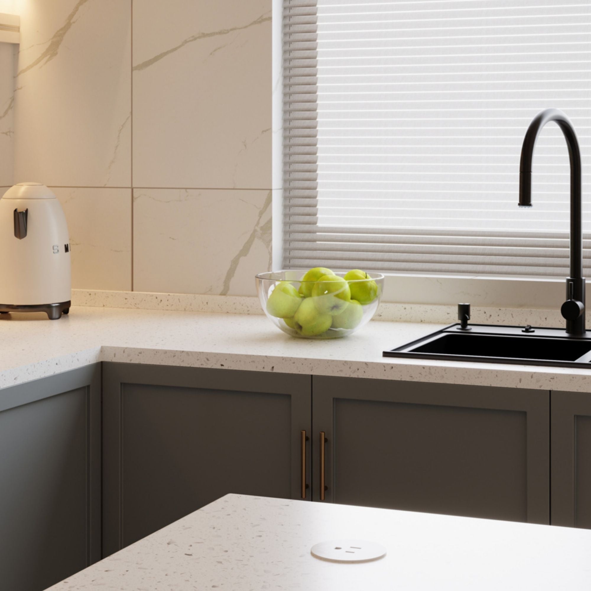 Pass & Seymour CP498TR15W 15A Tamper-Resistant Kitchen Countertop Outlet, Matte White