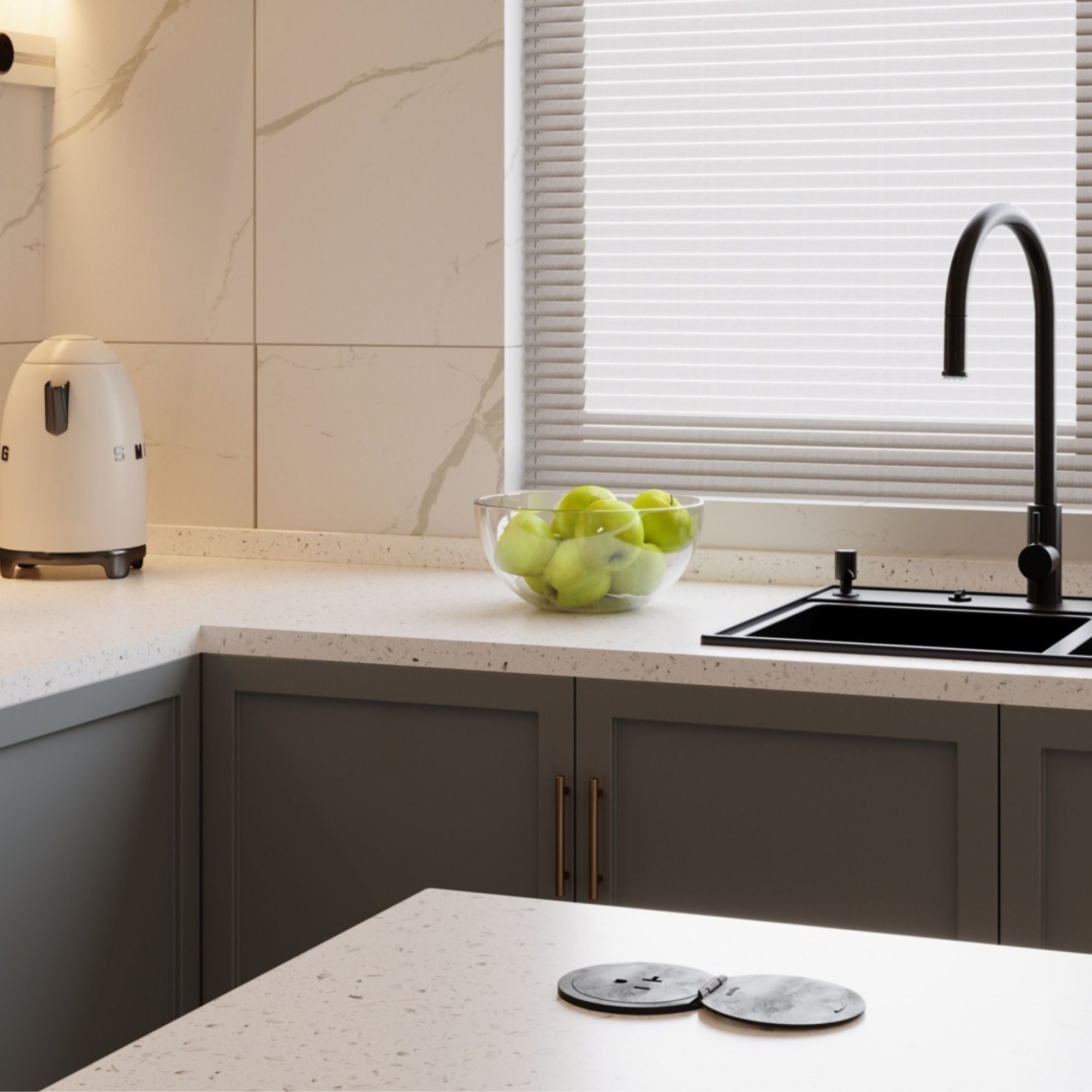 Pass & Seymour CP498TR20BK 20A Tamper-Resistant Kitchen Countertop Outlet, Matte Black