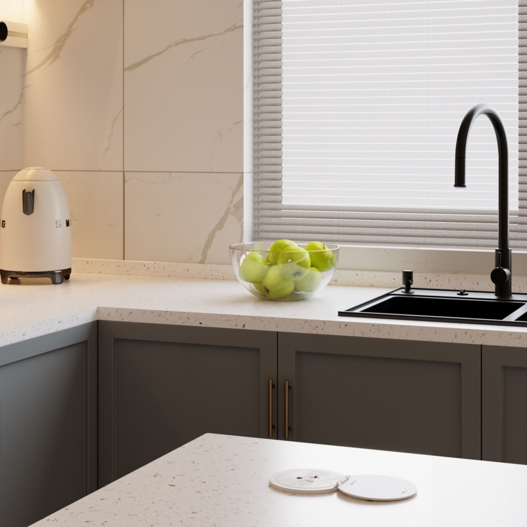 Pass & Seymour CP498TR20W 20A Tamper-Resistant Kitchen Countertop Outlet, Matte White