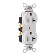 Spec Grade 20A Duplex Receptacle, 125V, Back and Side Wire, White
