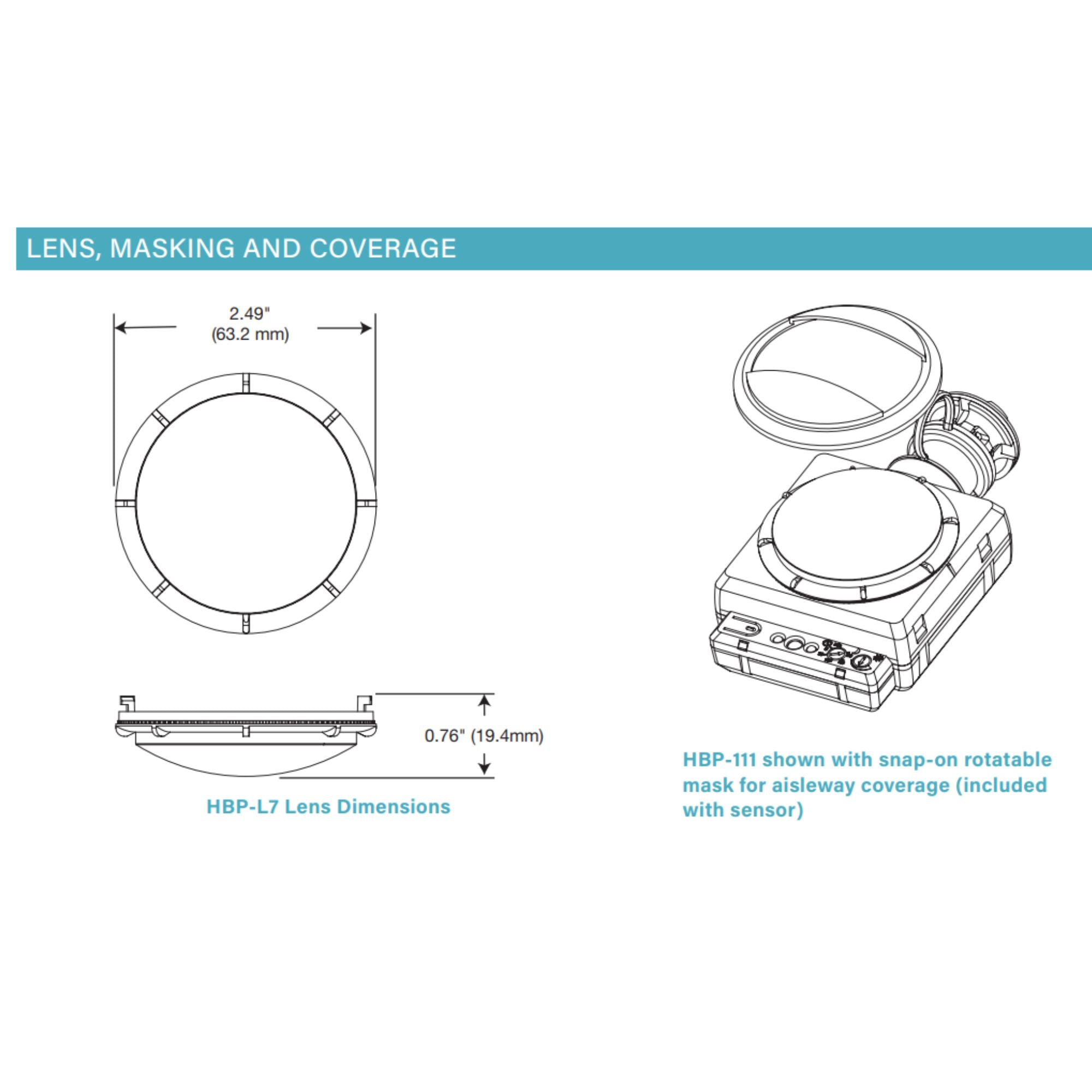 Legrand HBP111L7 HP High/Low-Bay PIR Sensor, 1000W, Occupancy Mode, Indoor