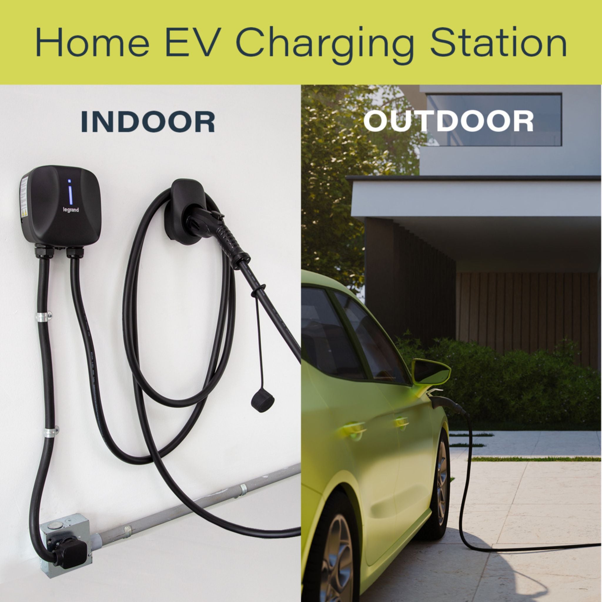 Legrand L2EVSE40ACP1450 Pass and Seymour L2EVSE40ACP1450 Non-Networked Level 2 Plug-In EV Charger, 40A, Indoor/Outdoor, Black