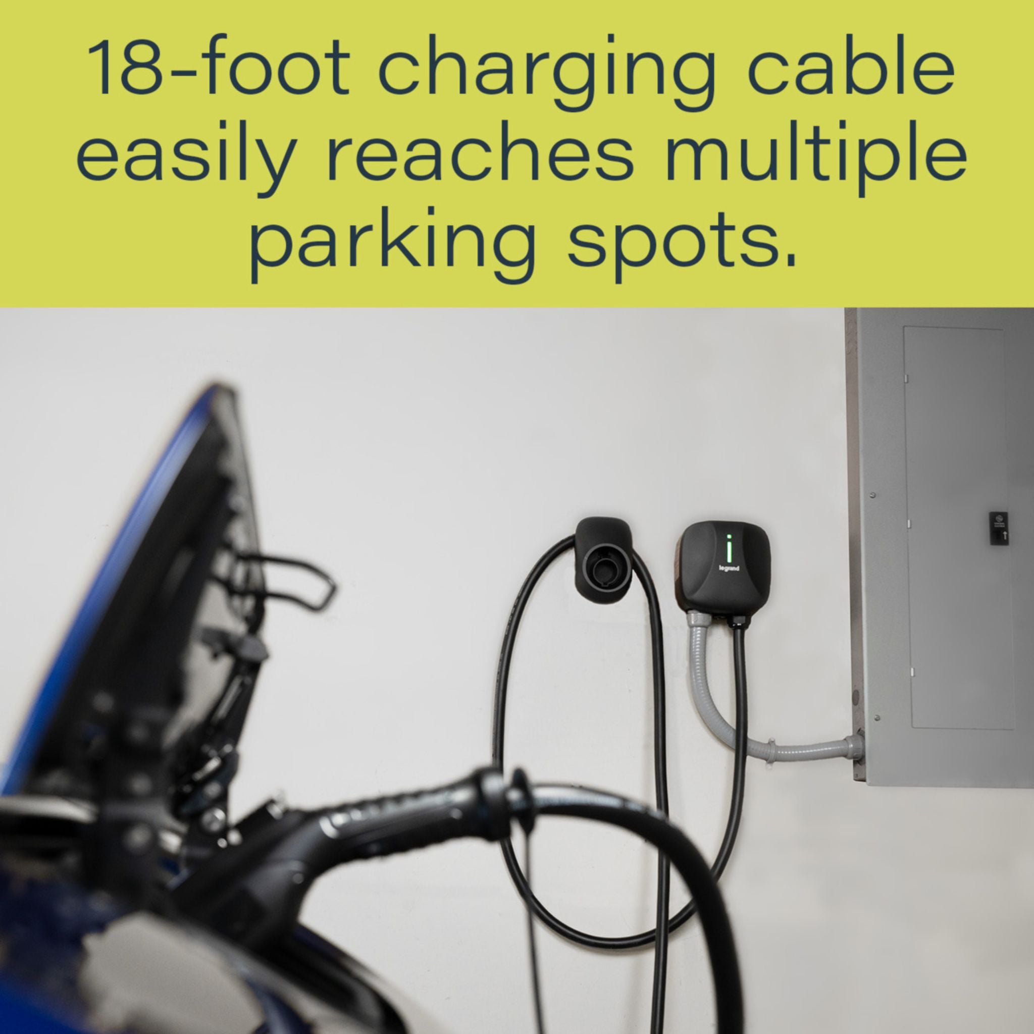Legrand L2EVSE48AC Pass and Seymour L2EVSE48AC Non-Networked Level 2 Hardwired EV Charger, 48A, Indoor/Outdoor, Black