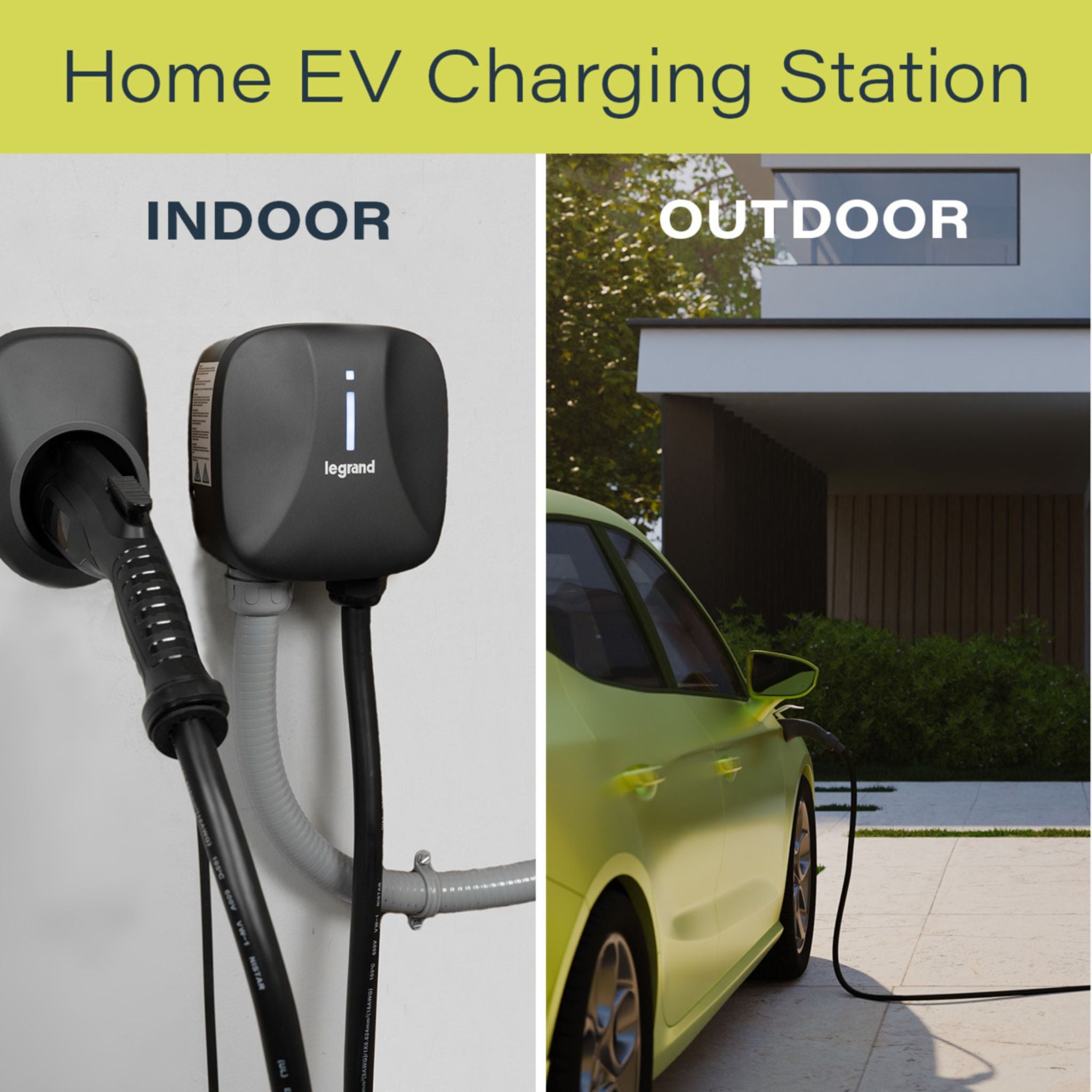 Legrand L2EVSE48AC Pass and Seymour L2EVSE48AC Non-Networked Level 2 Hardwired EV Charger, 48A, Indoor/Outdoor, Black